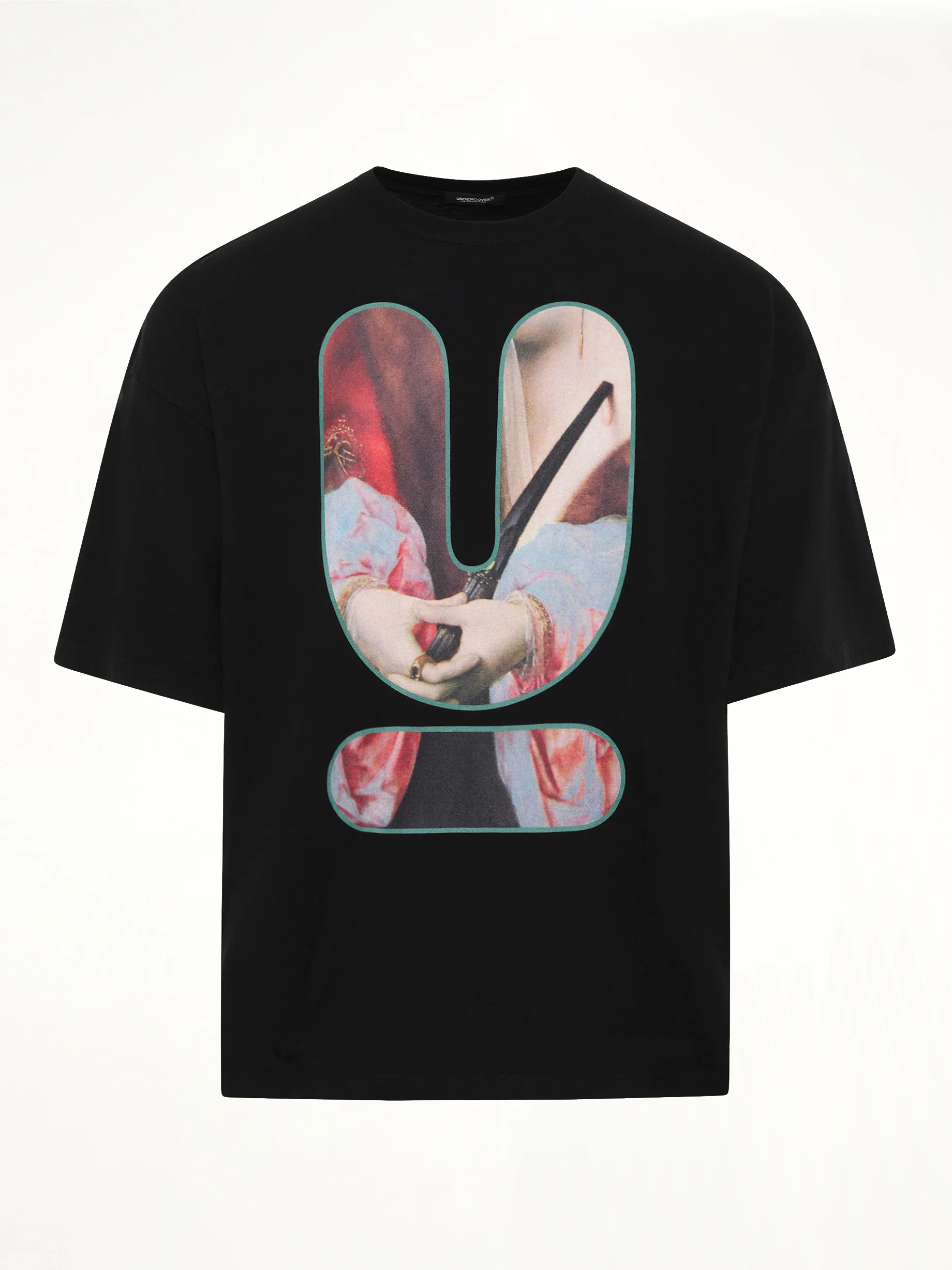 Portrait U Logo T-Shirt in Black - Image 2