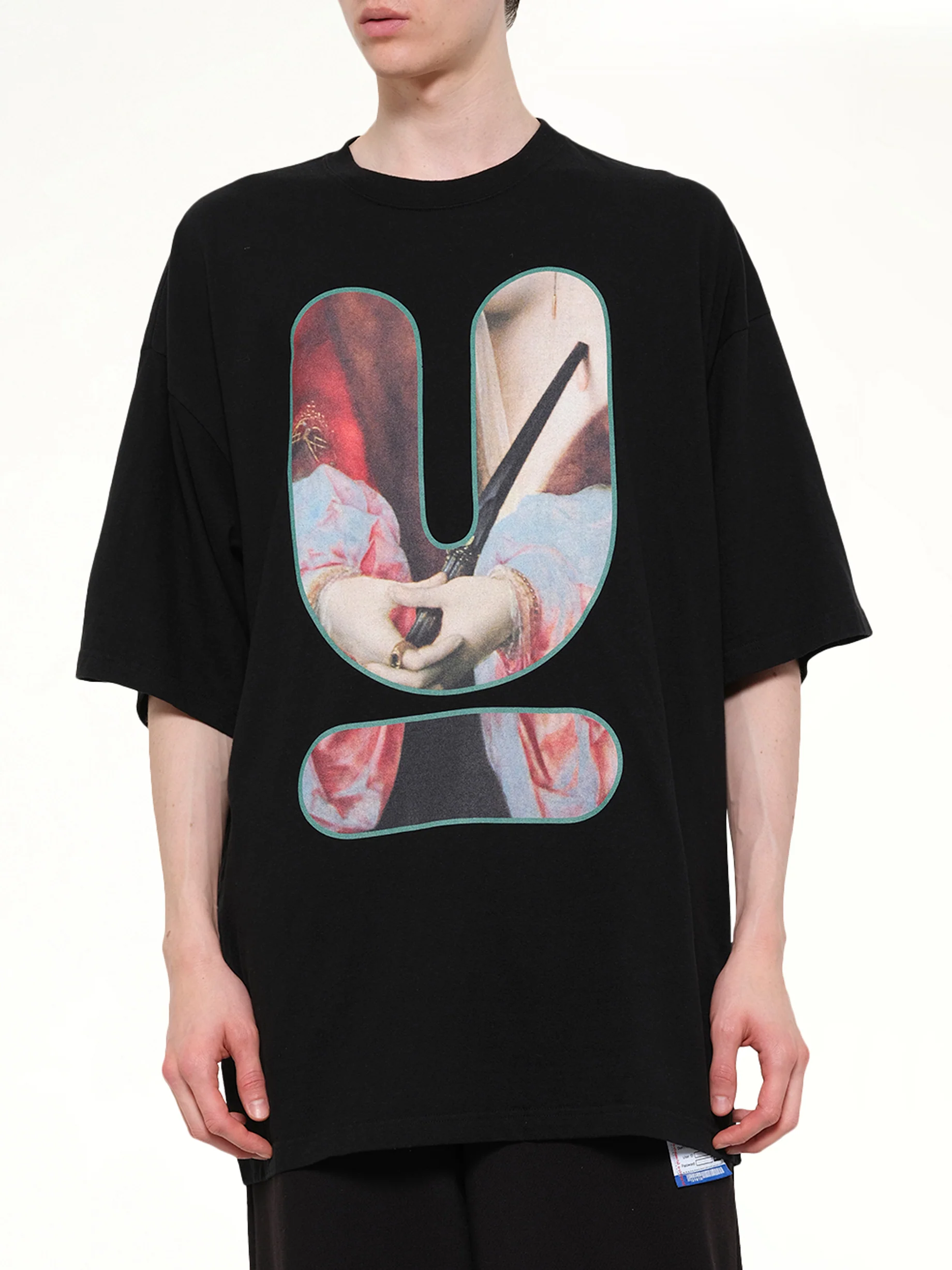Portrait U Logo T-Shirt in Black - Image 6