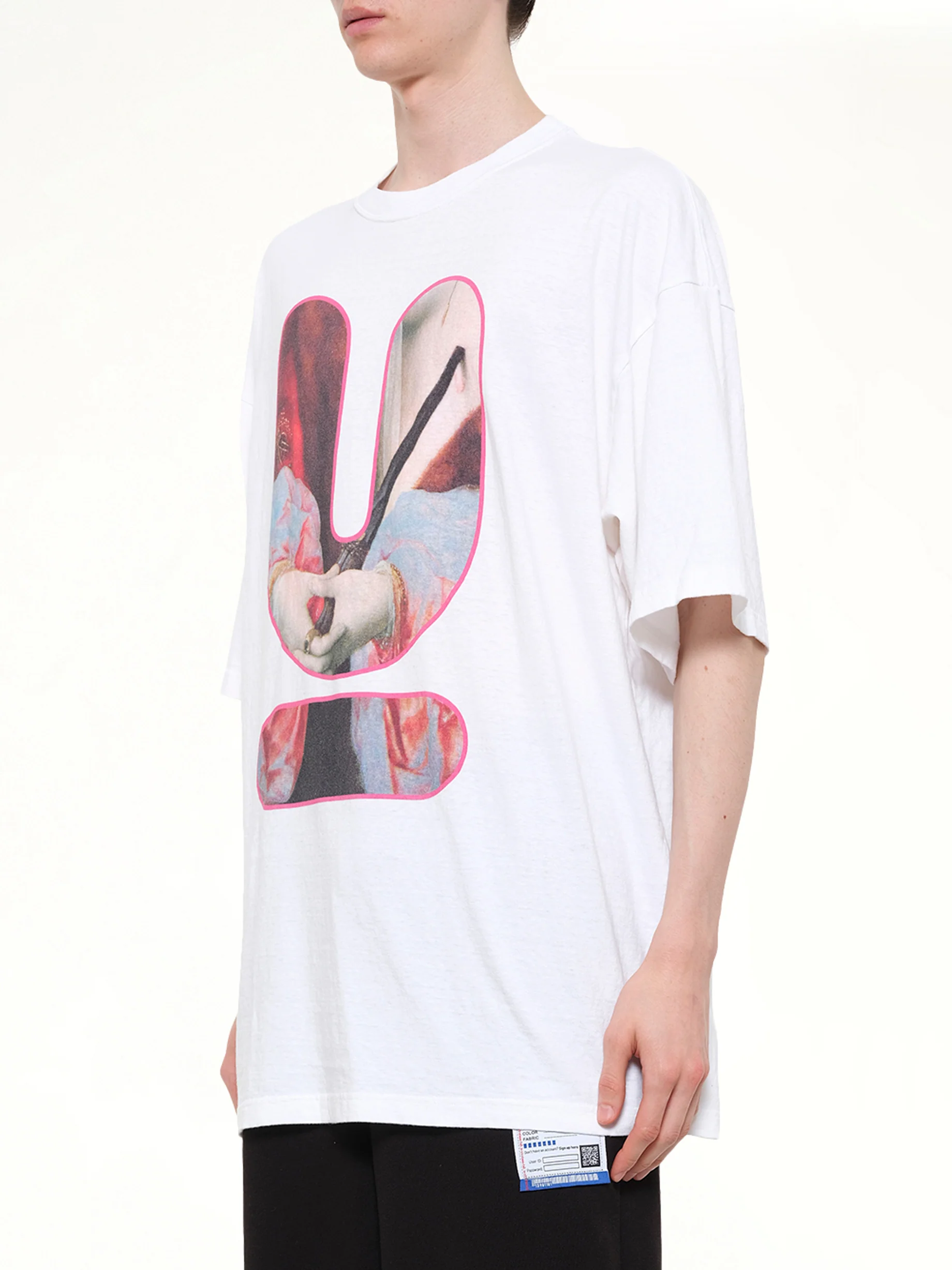 Portrait U Logo T-Shirt in White - Image 3