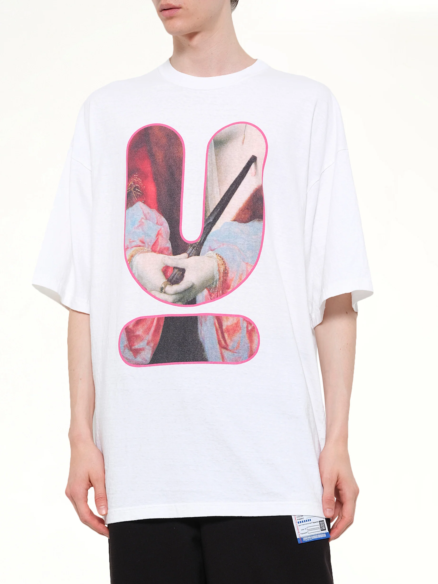 Portrait U Logo T-Shirt in White - Image 6