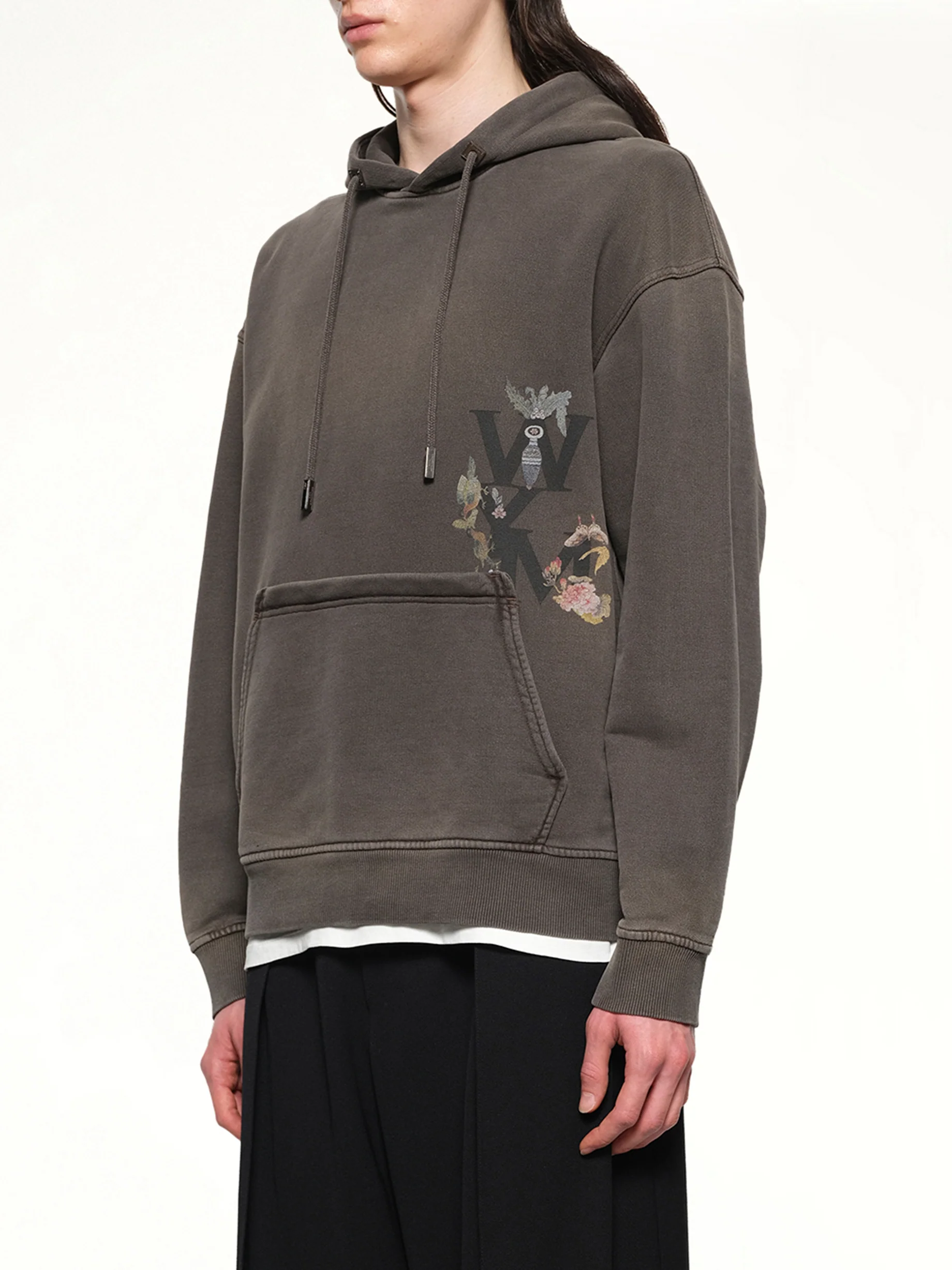 Print Hoodie in Mud - Image 3