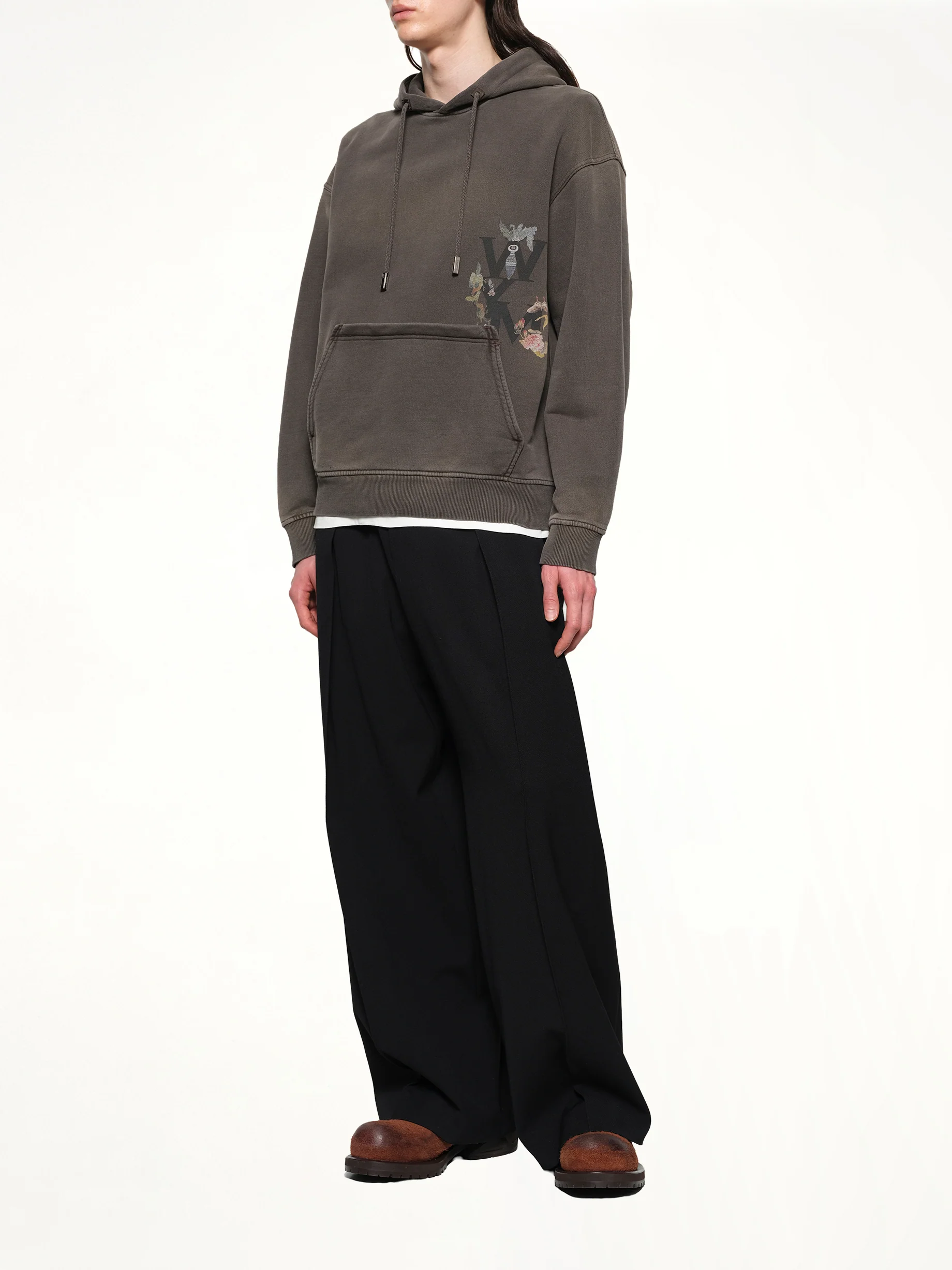 Print Hoodie in Mud - Image 4