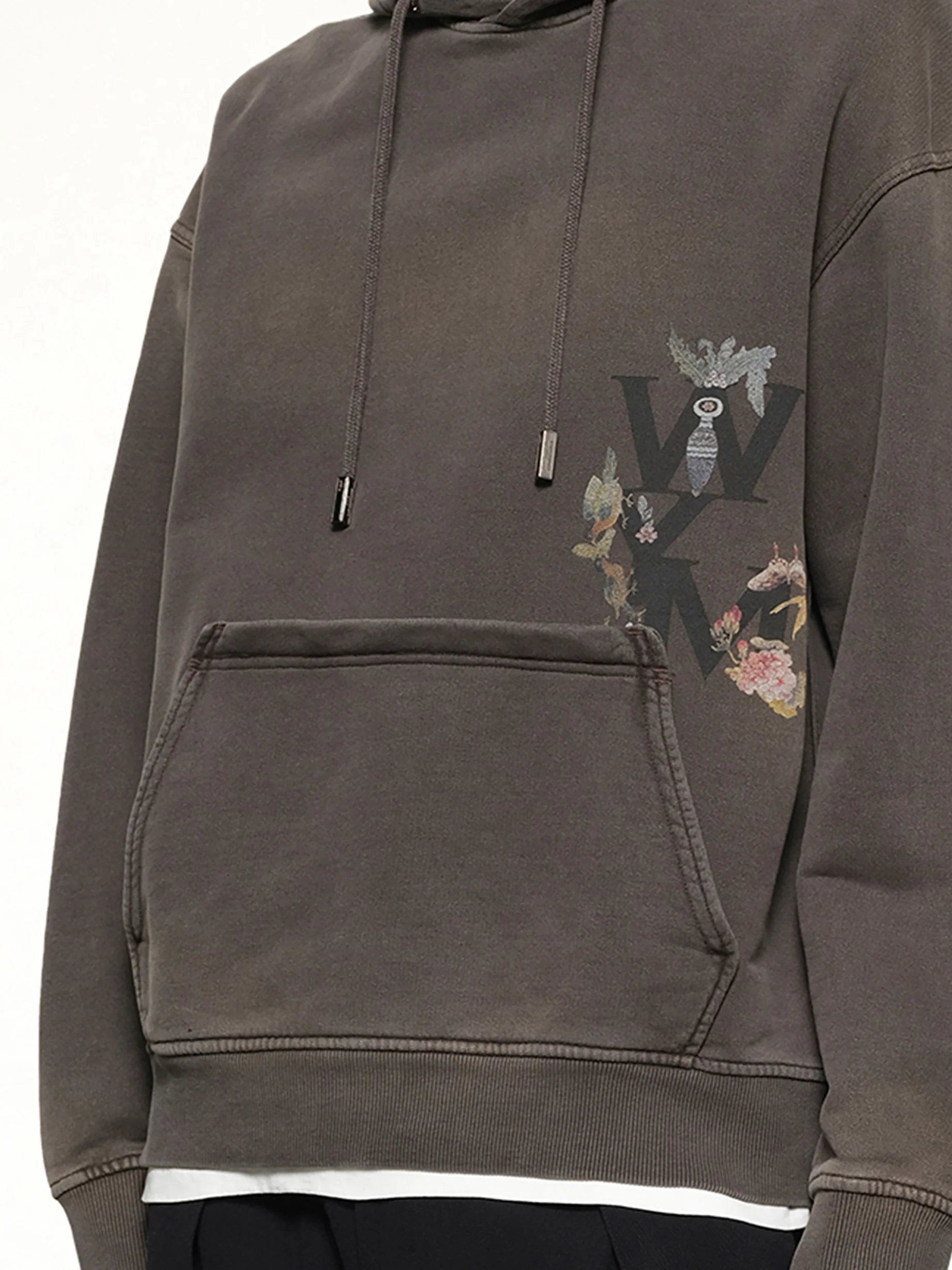 Print Hoodie in Mud - Image 5