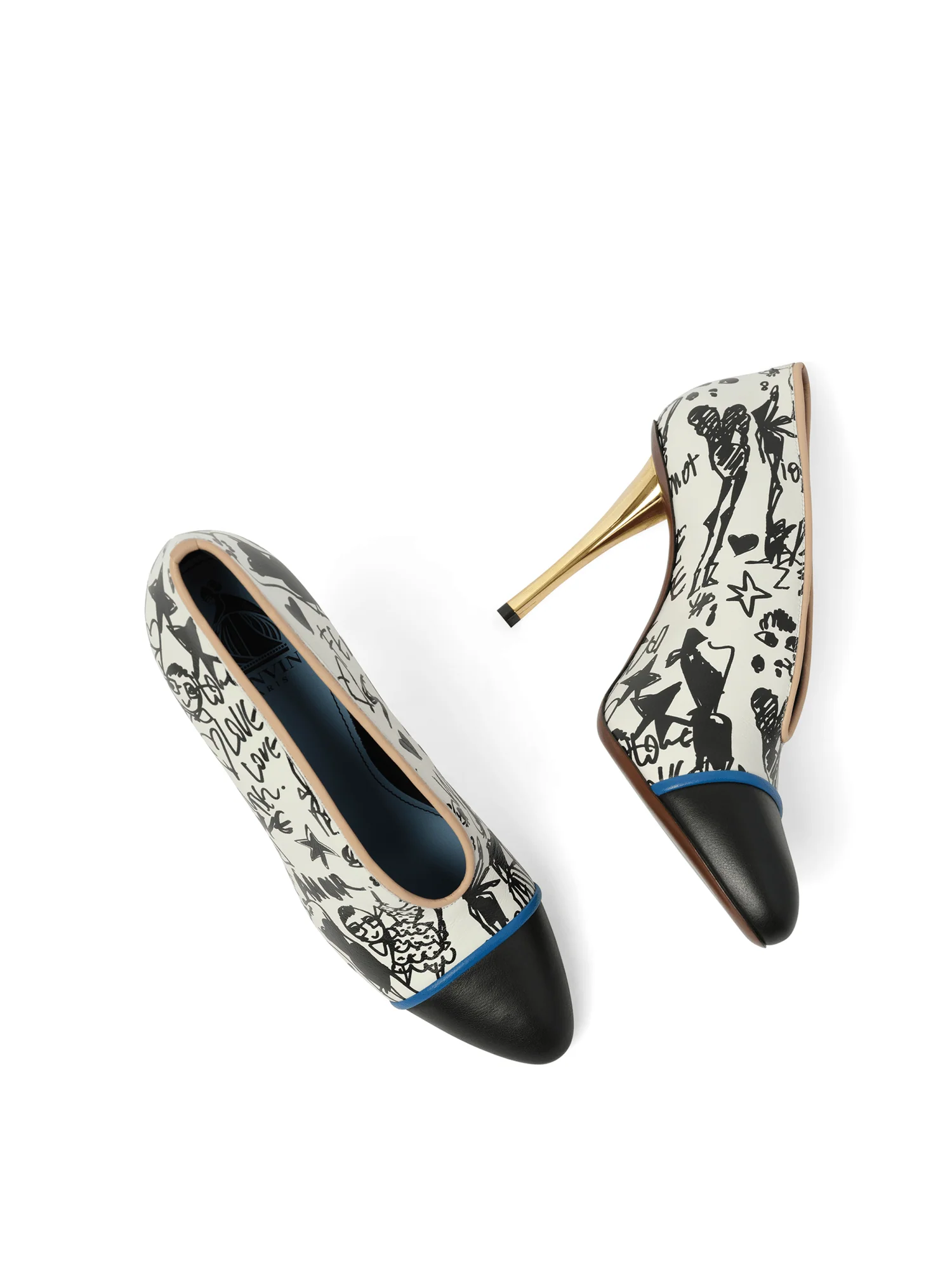 Print V Neck Pump in Multicolor - Image 4