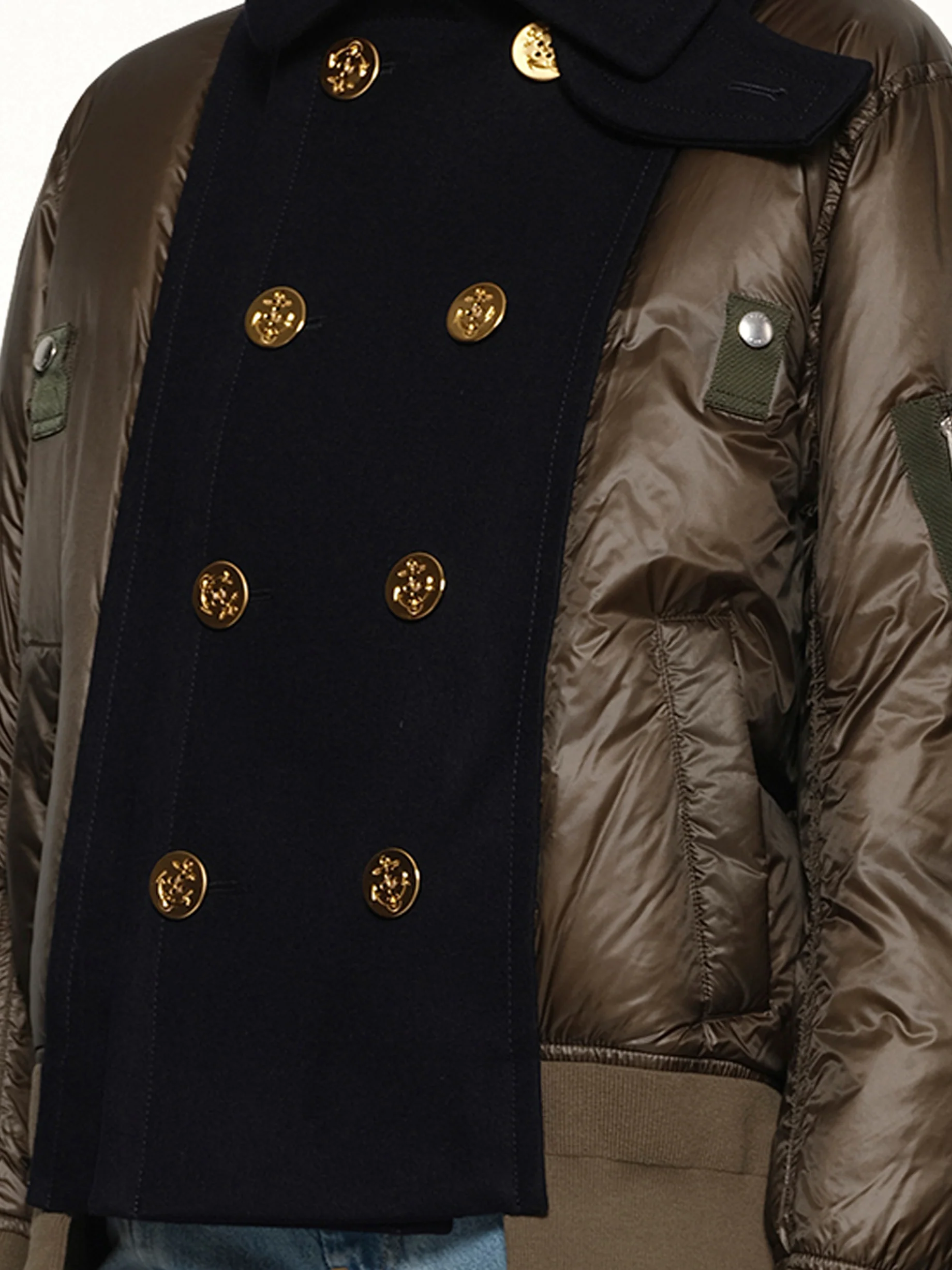 Puffer Blouson in Navy/Khaki - Image 3