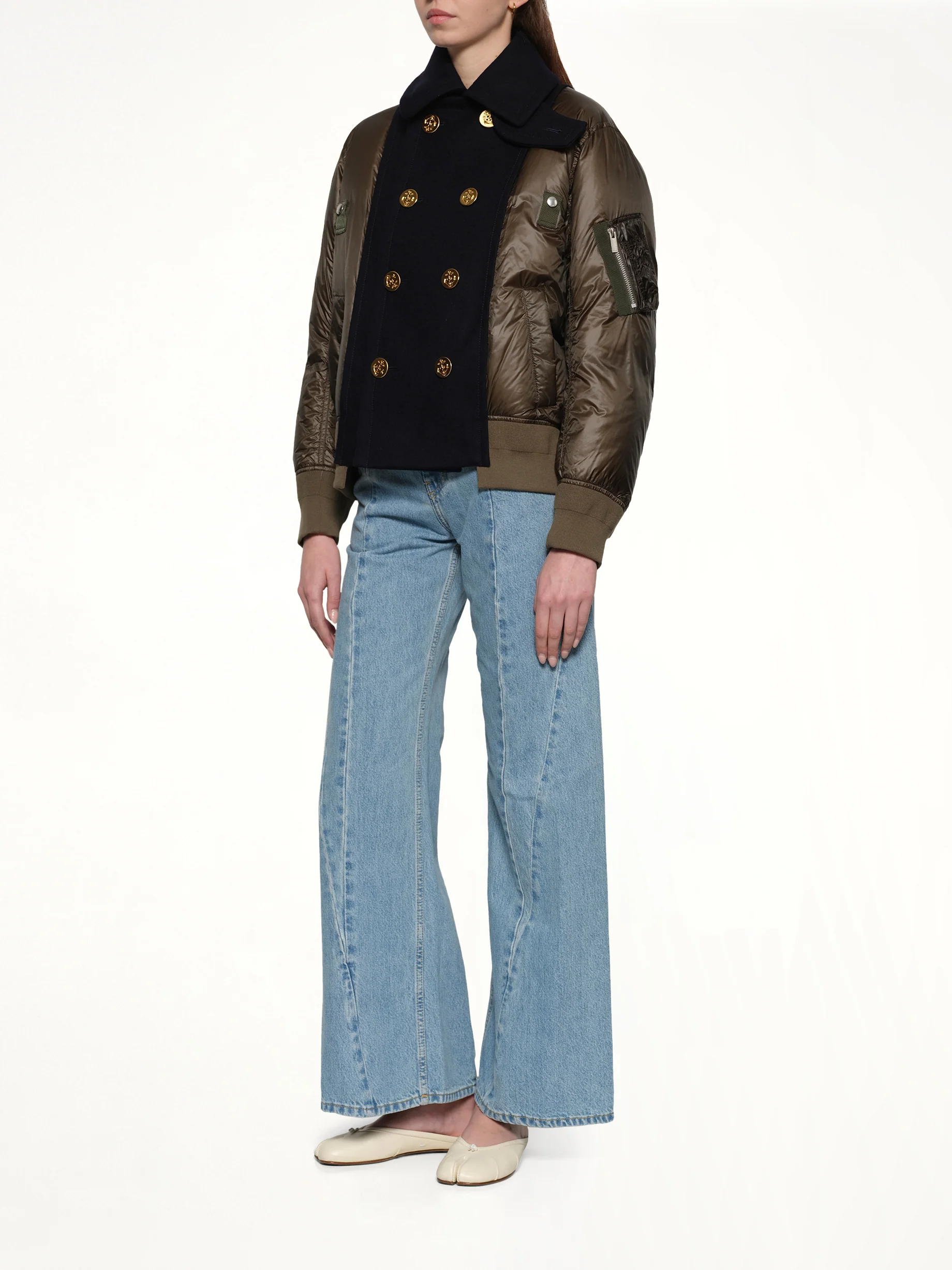 Puffer Blouson in Navy/Khaki - Image 4