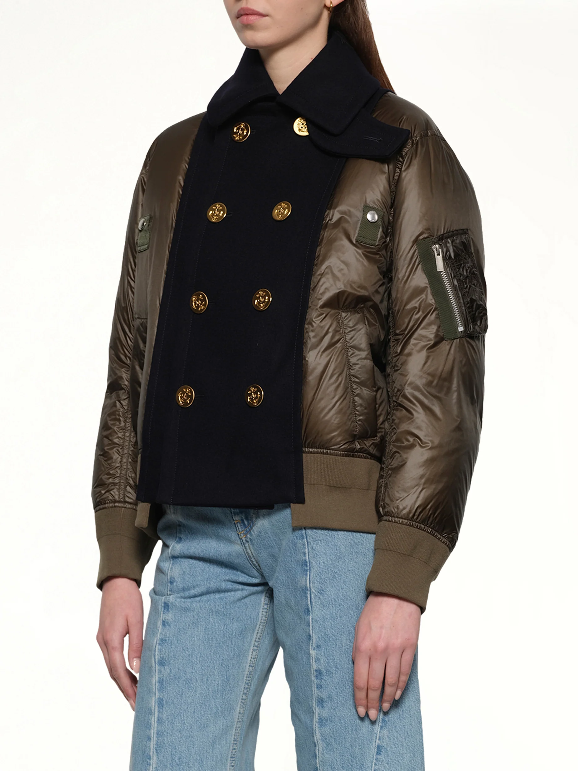 Puffer Blouson in Navy/Khaki - Image 6