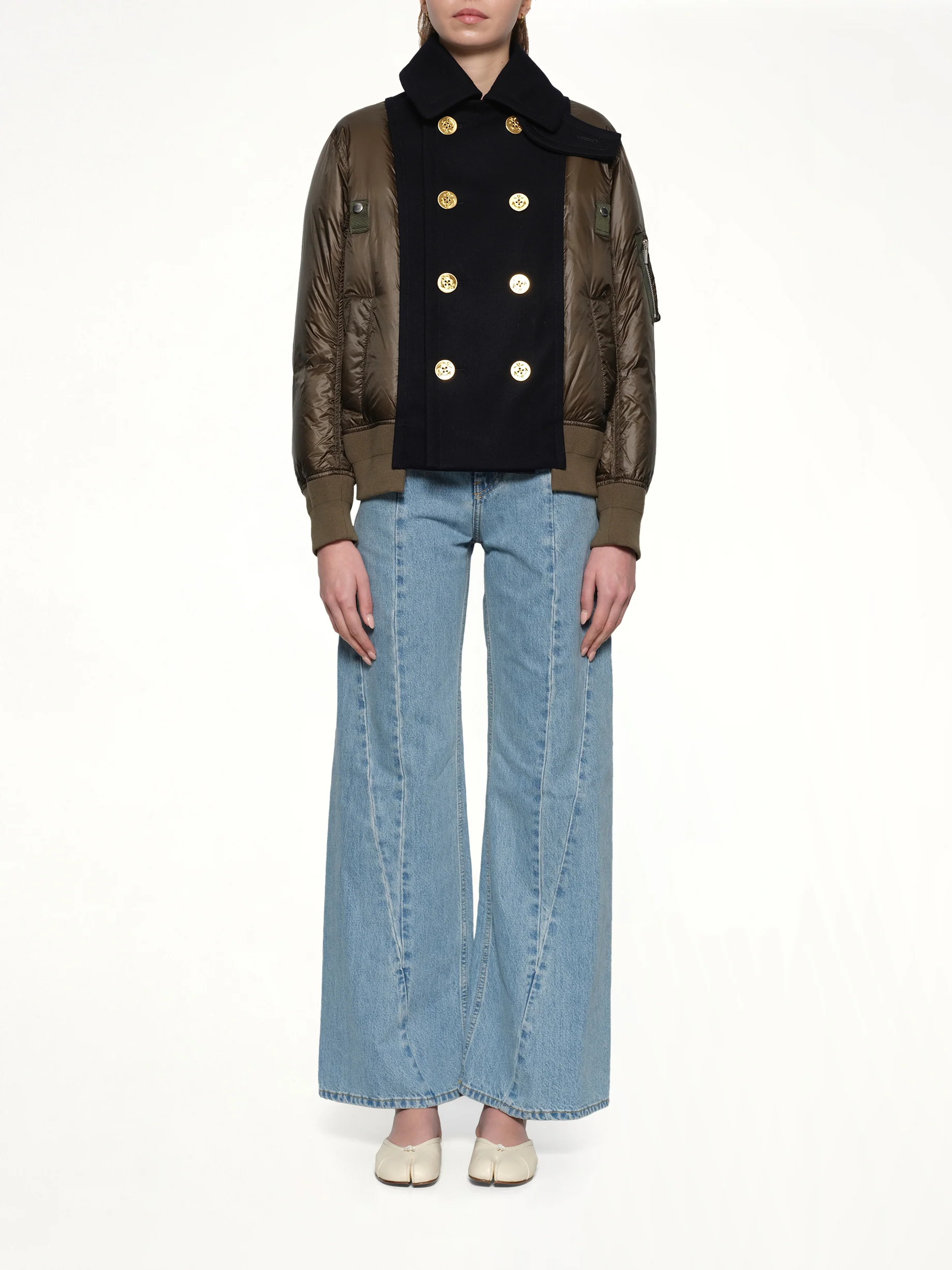 Puffer Blouson in Navy/Khaki - Image 7