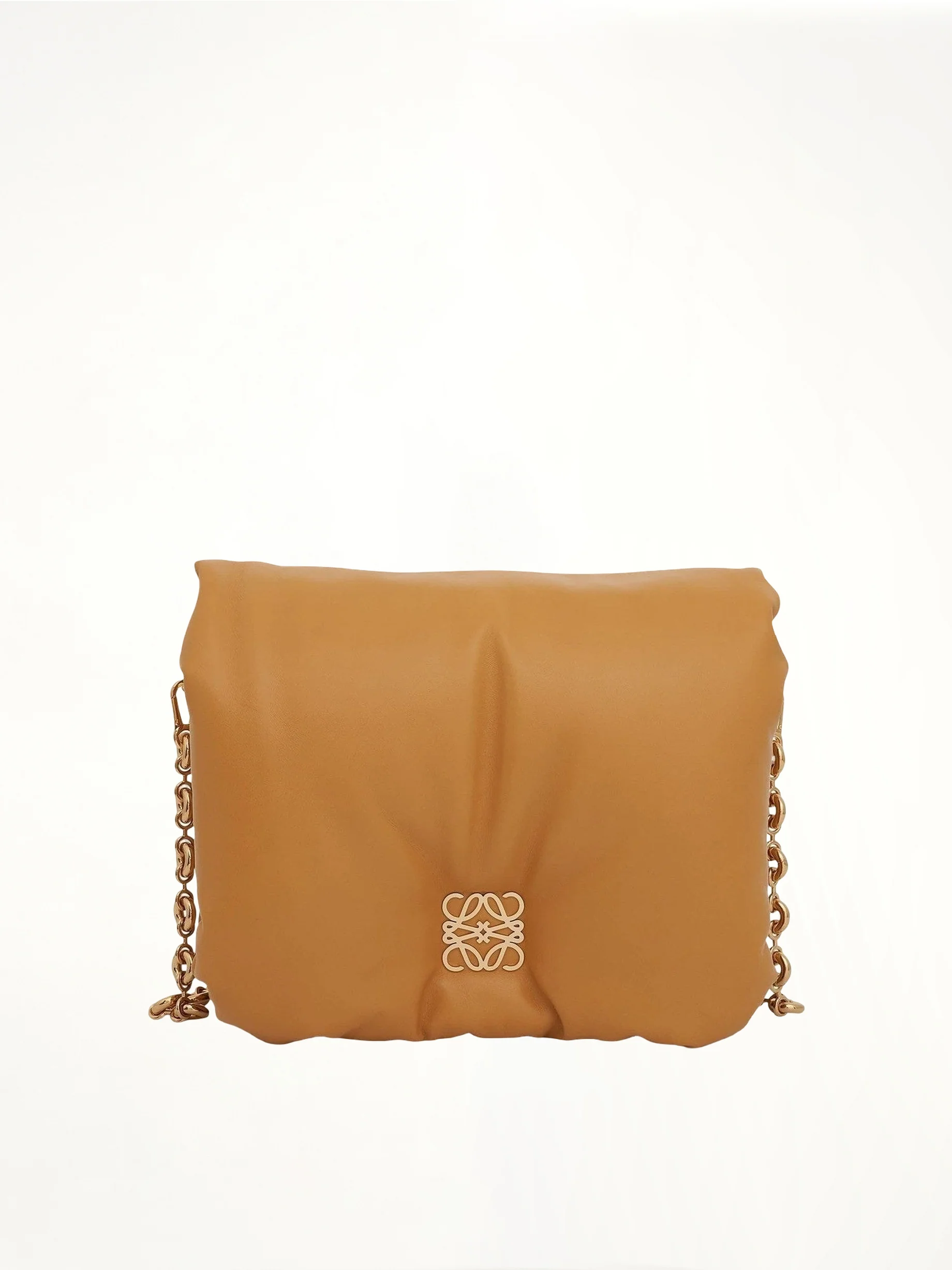 Puffer Goya Bag in Shiny Nappa Lambskin in Camel