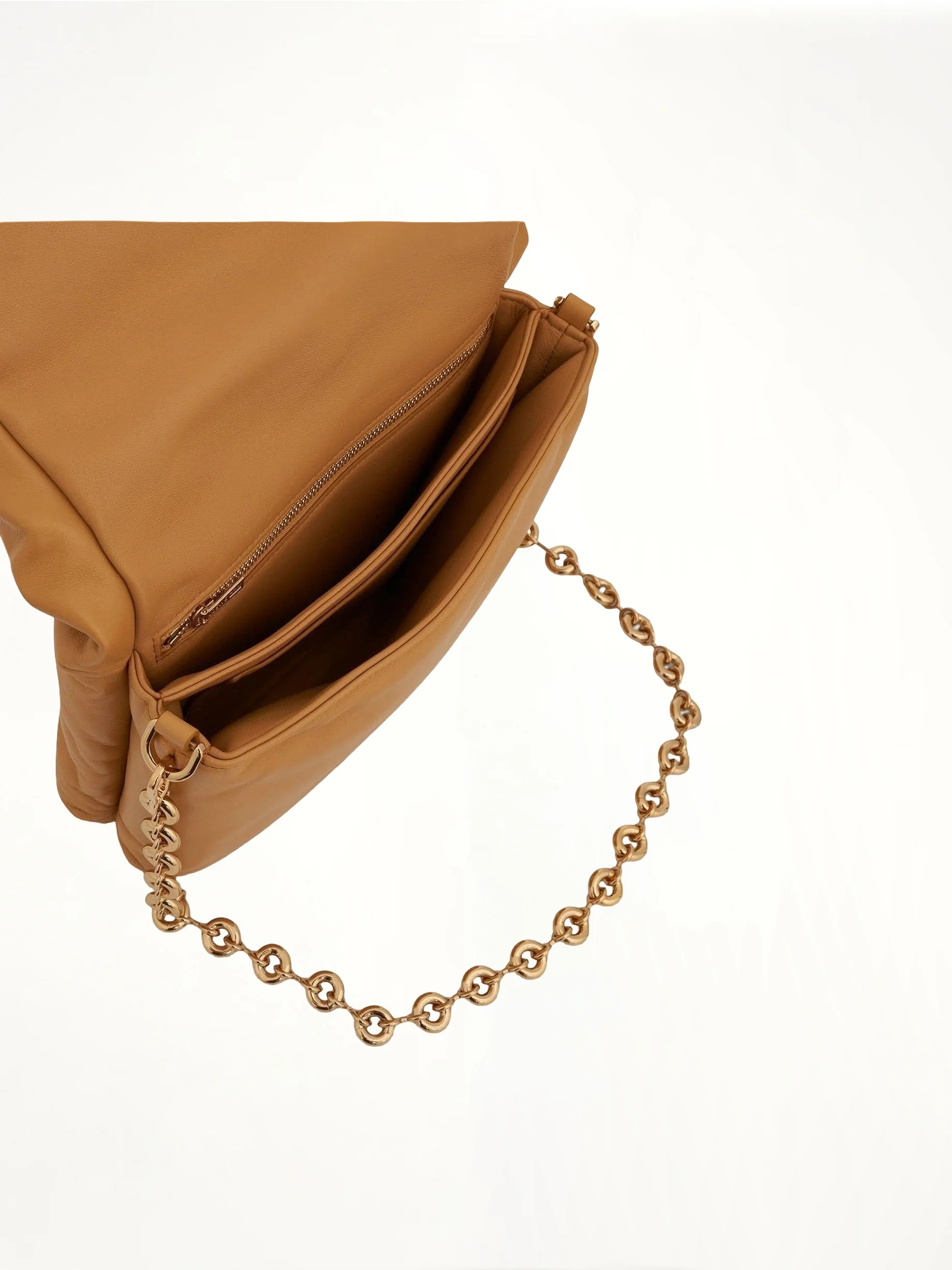 Puffer Goya Bag in Shiny Nappa Lambskin in Camel - Image 6