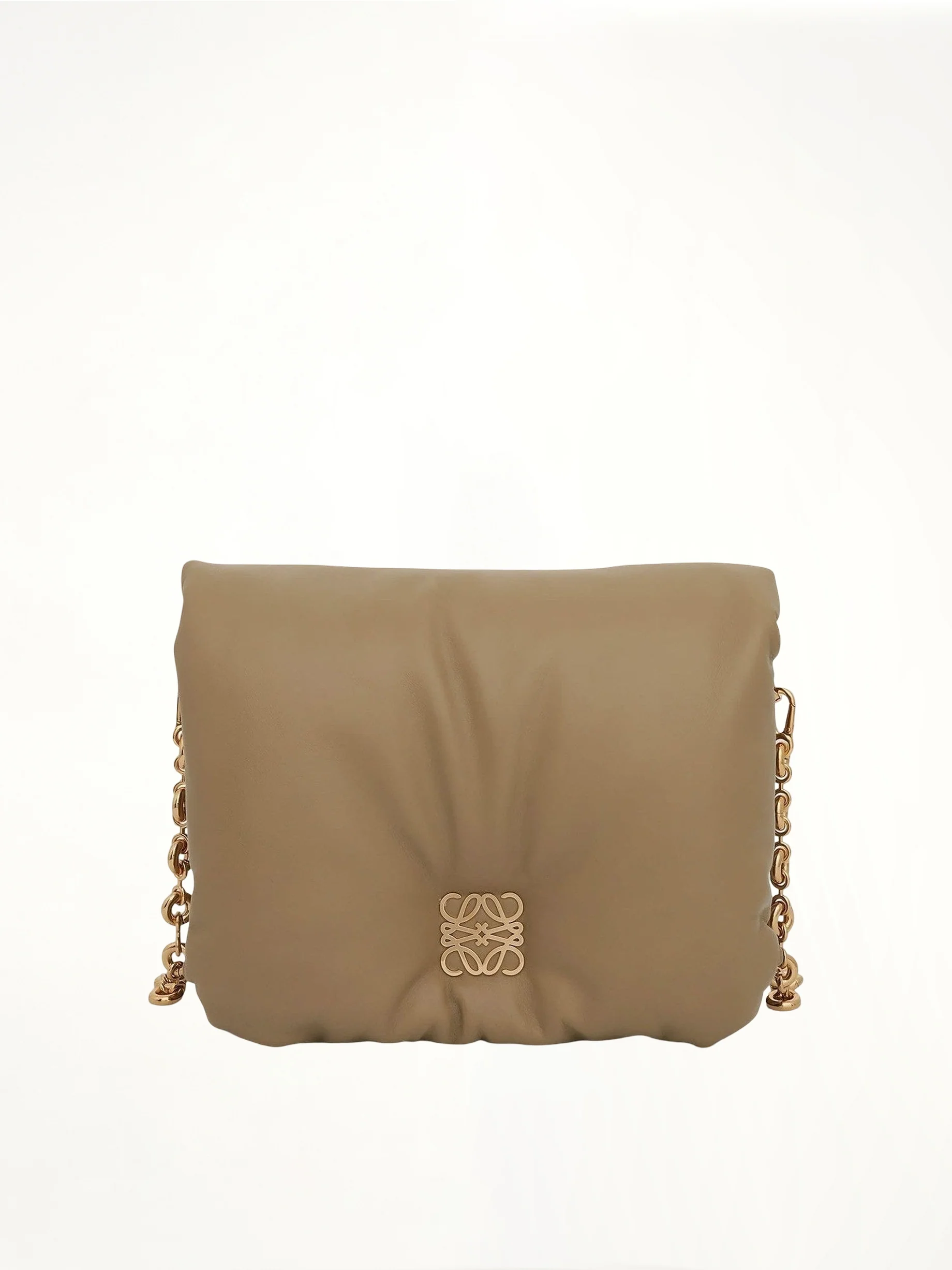 Puffer Goya Bag in Shiny Nappa Lambskin in Clay Green