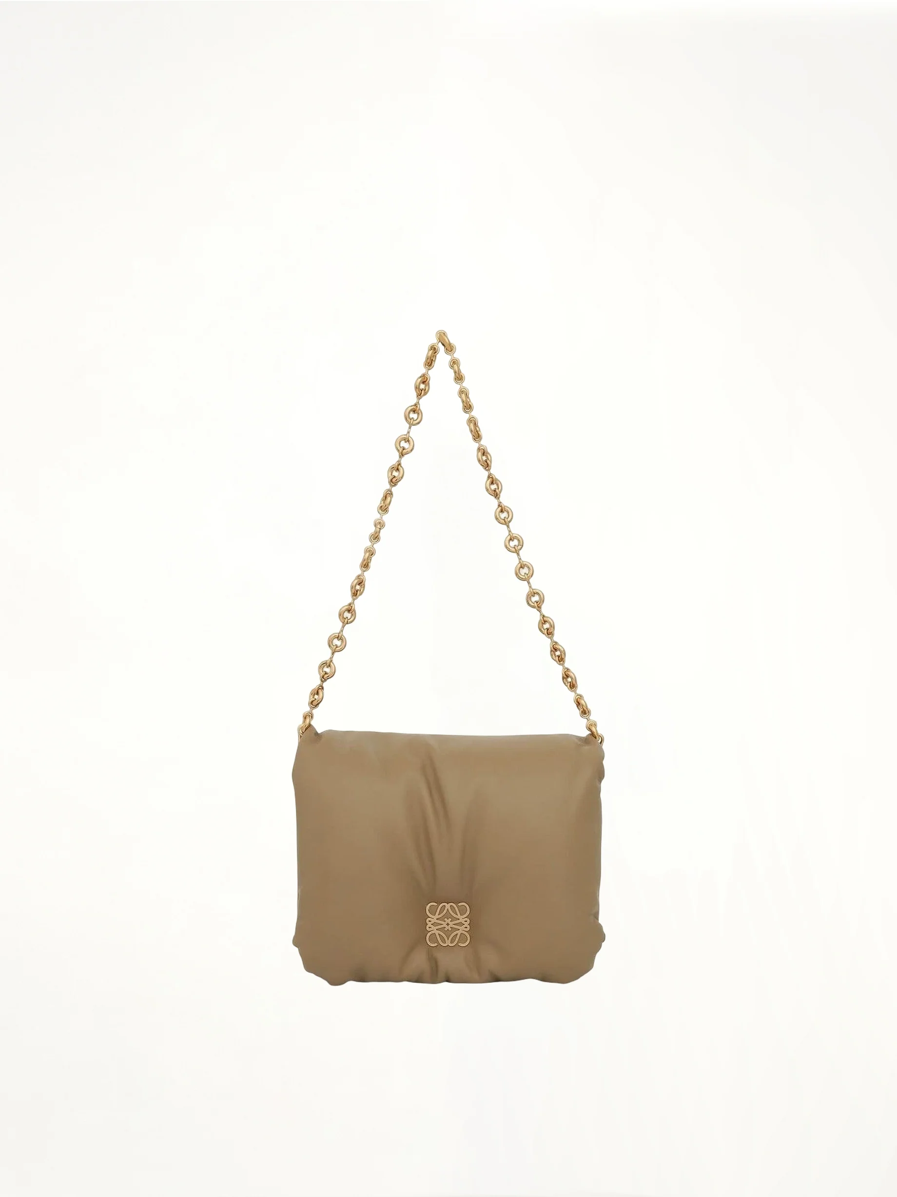 Puffer Goya Bag in Shiny Nappa Lambskin in Clay Green - Image 3