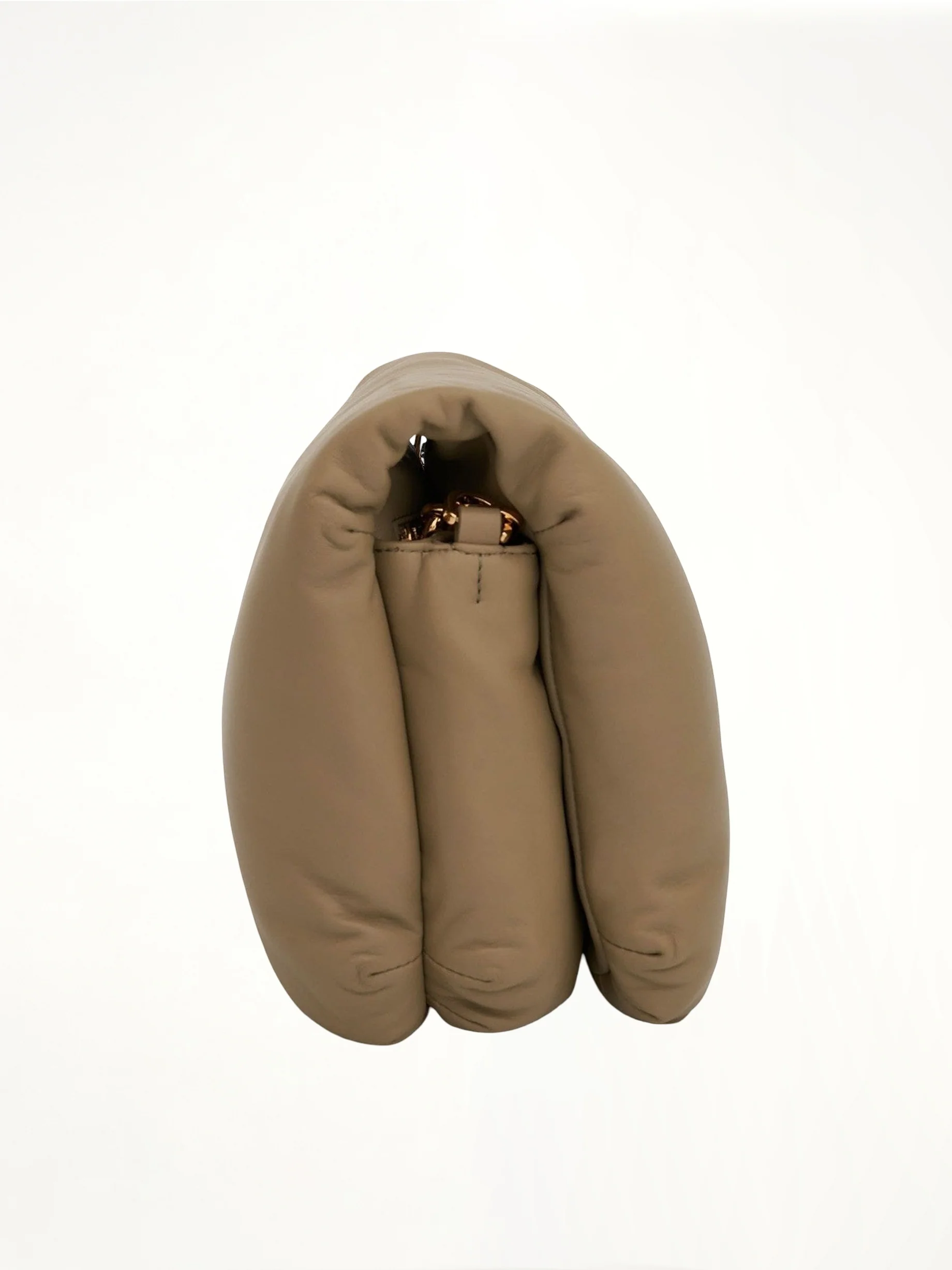 Puffer Goya Bag in Shiny Nappa Lambskin in Clay Green - Image 4