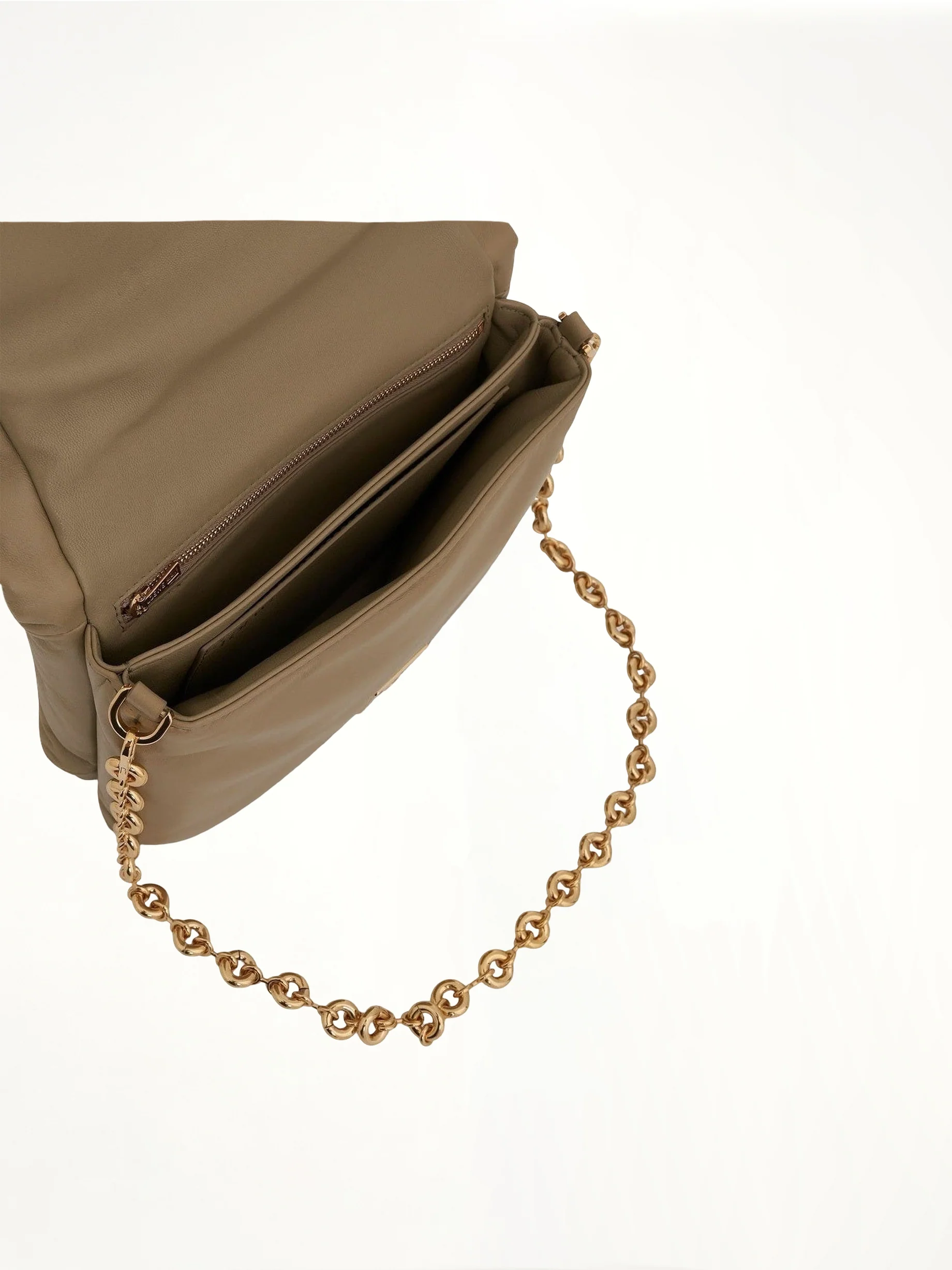 Puffer Goya Bag in Shiny Nappa Lambskin in Clay Green - Image 6