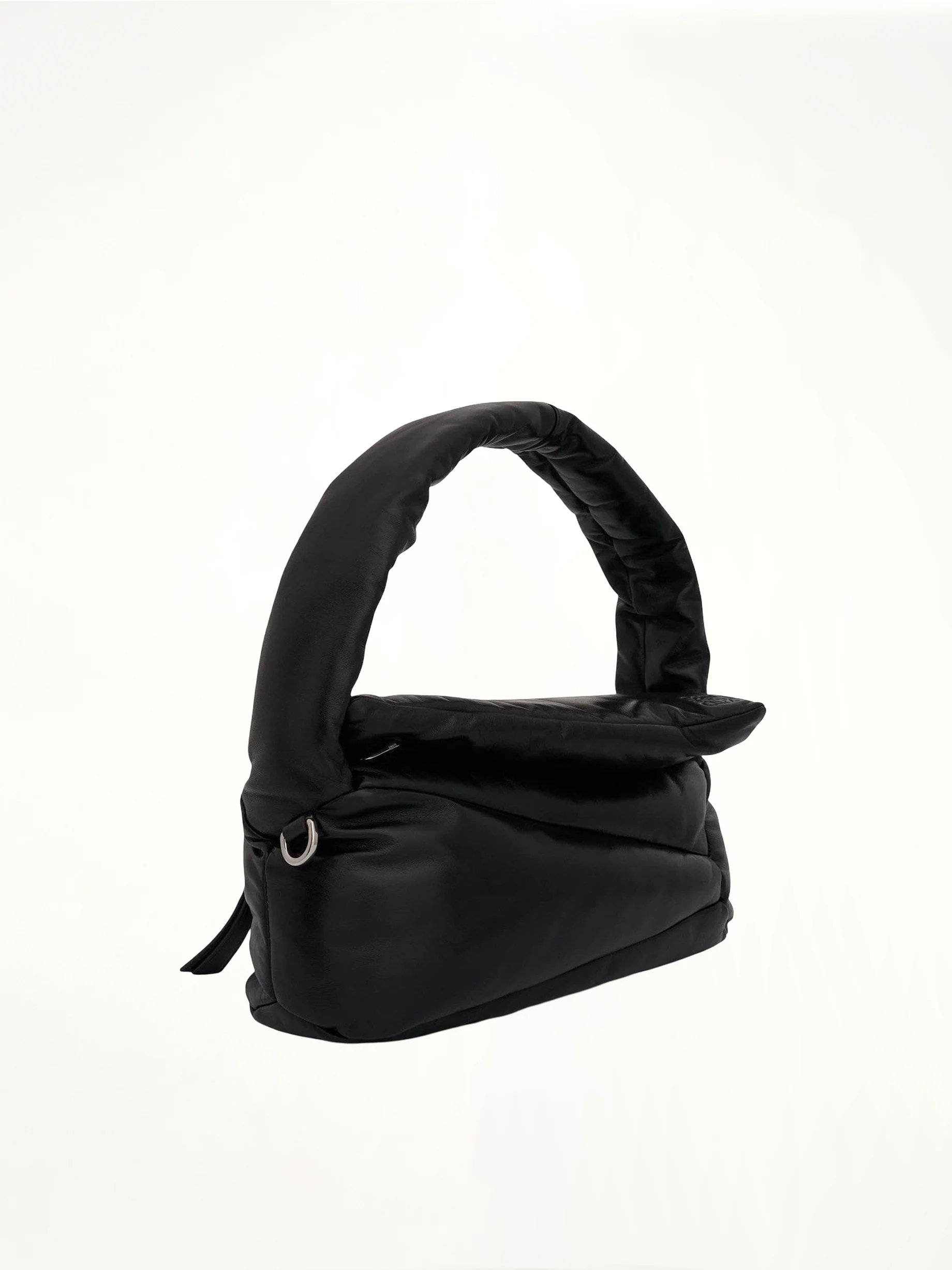 Puffer Puzzle Hobo Bag in Shiny Nappa Lambskin in Black - Image 2