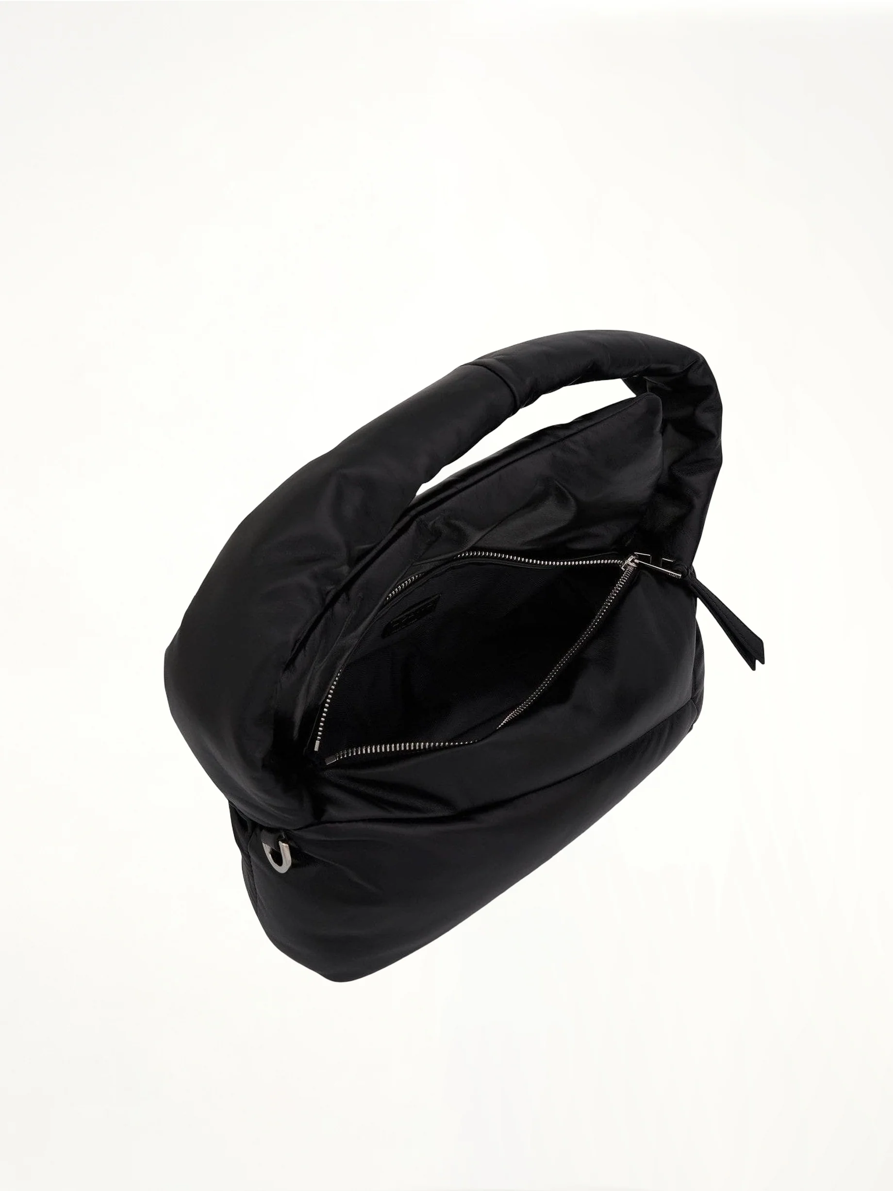 Puffer Puzzle Hobo Bag in Shiny Nappa Lambskin in Black - Image 3
