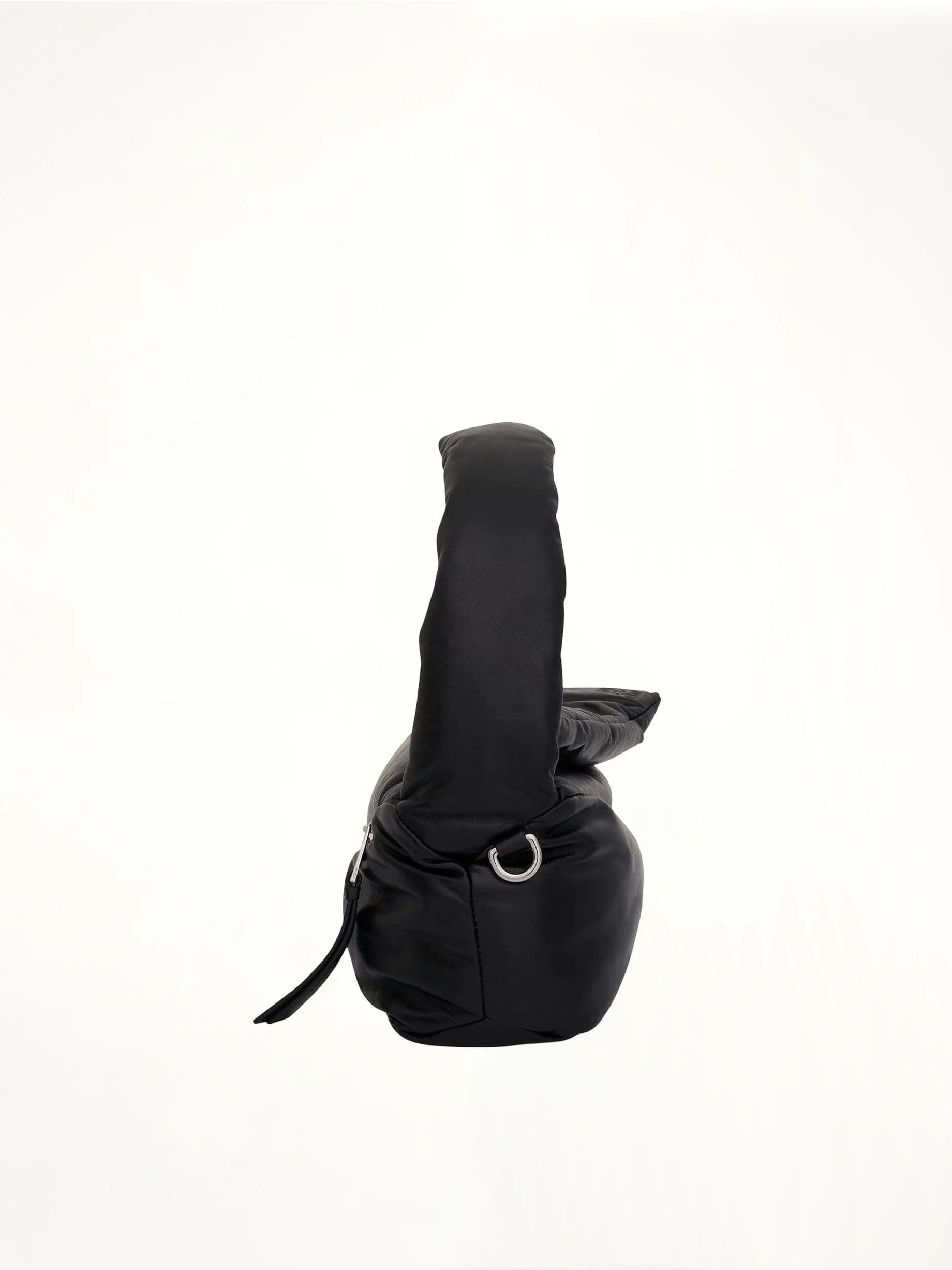 Puffer Puzzle Hobo Bag in Shiny Nappa Lambskin in Black - Image 4