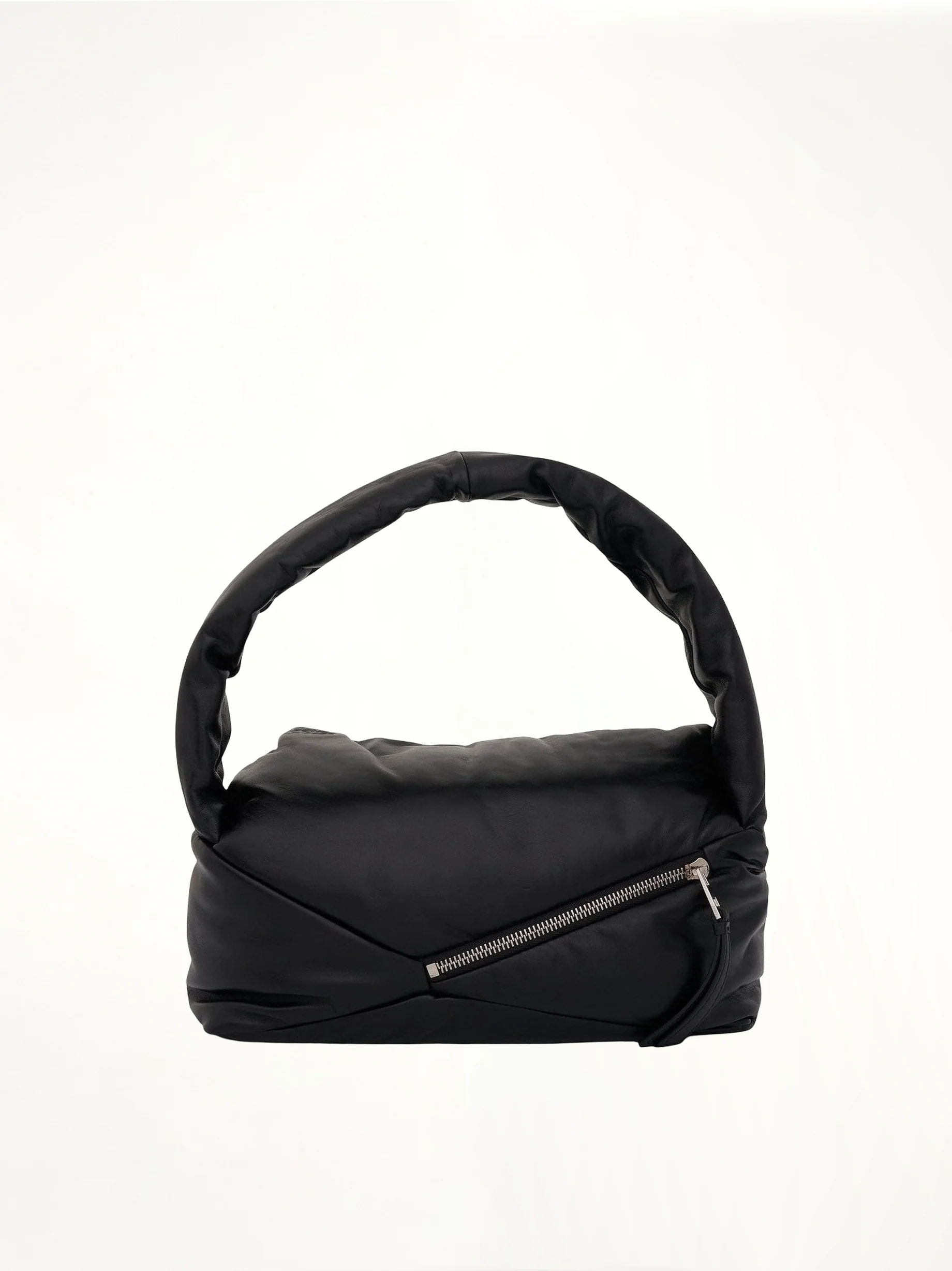 Puffer Puzzle Hobo Bag in Shiny Nappa Lambskin in Black - Image 5