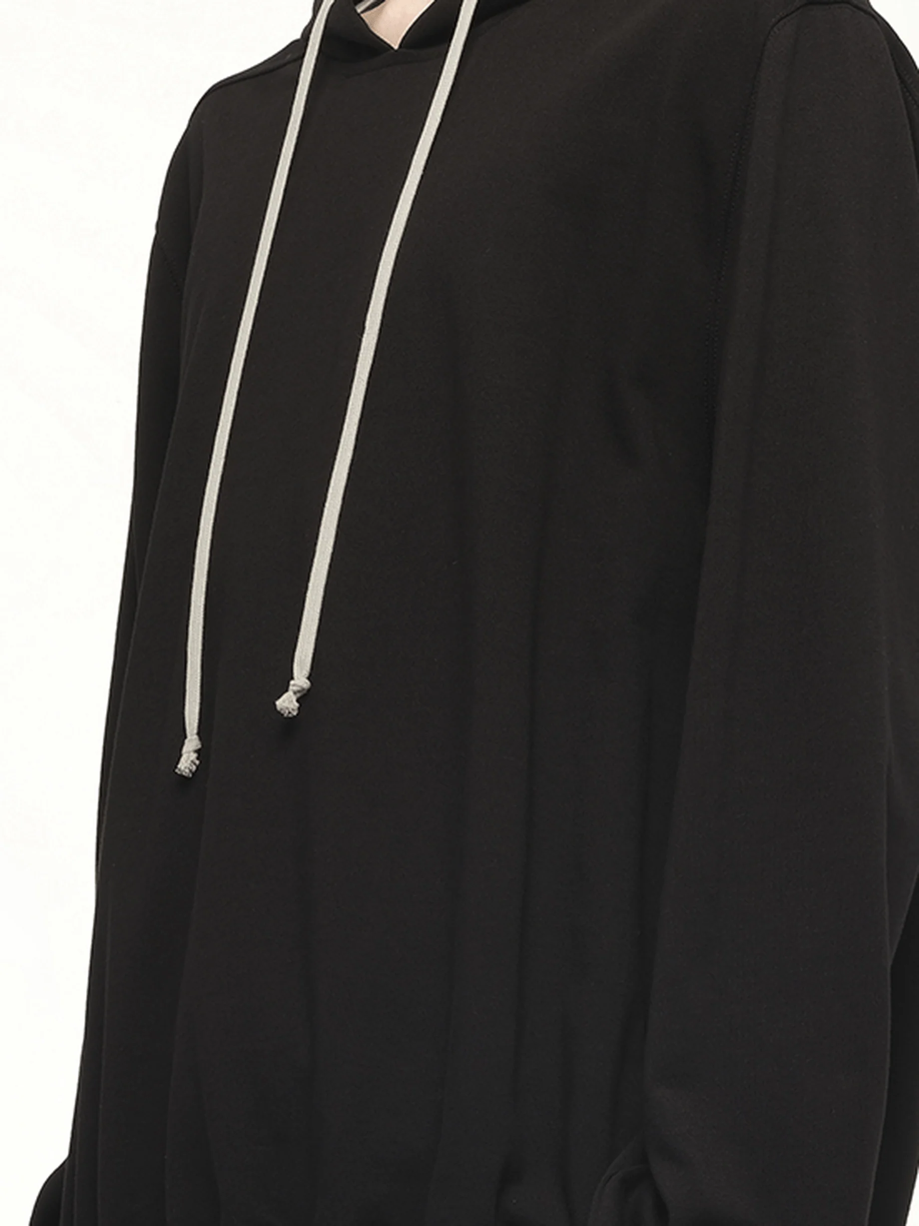 Drawstring Hoodie in Black - Image 3