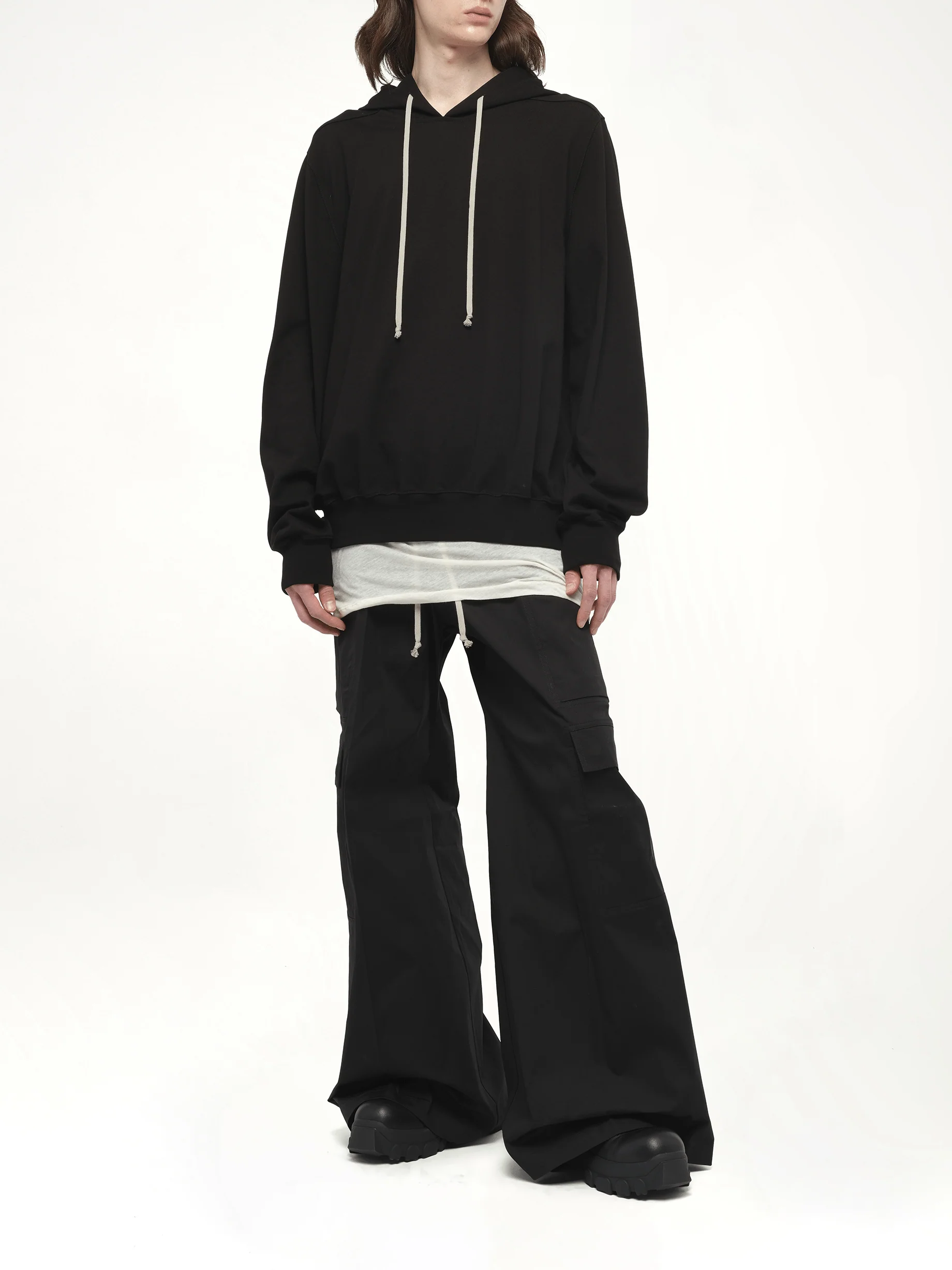 Drawstring Hoodie in Black - Image 4