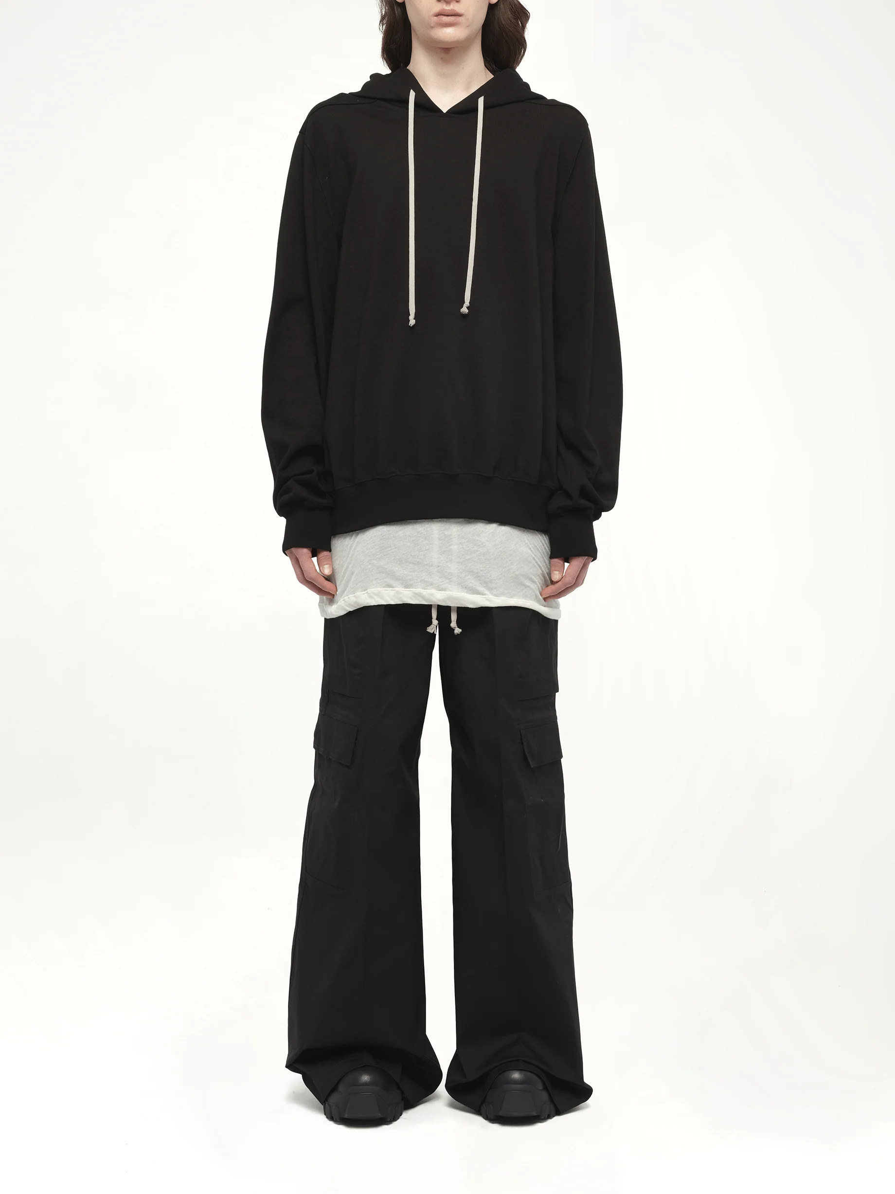 Drawstring Hoodie in Black - Image 7