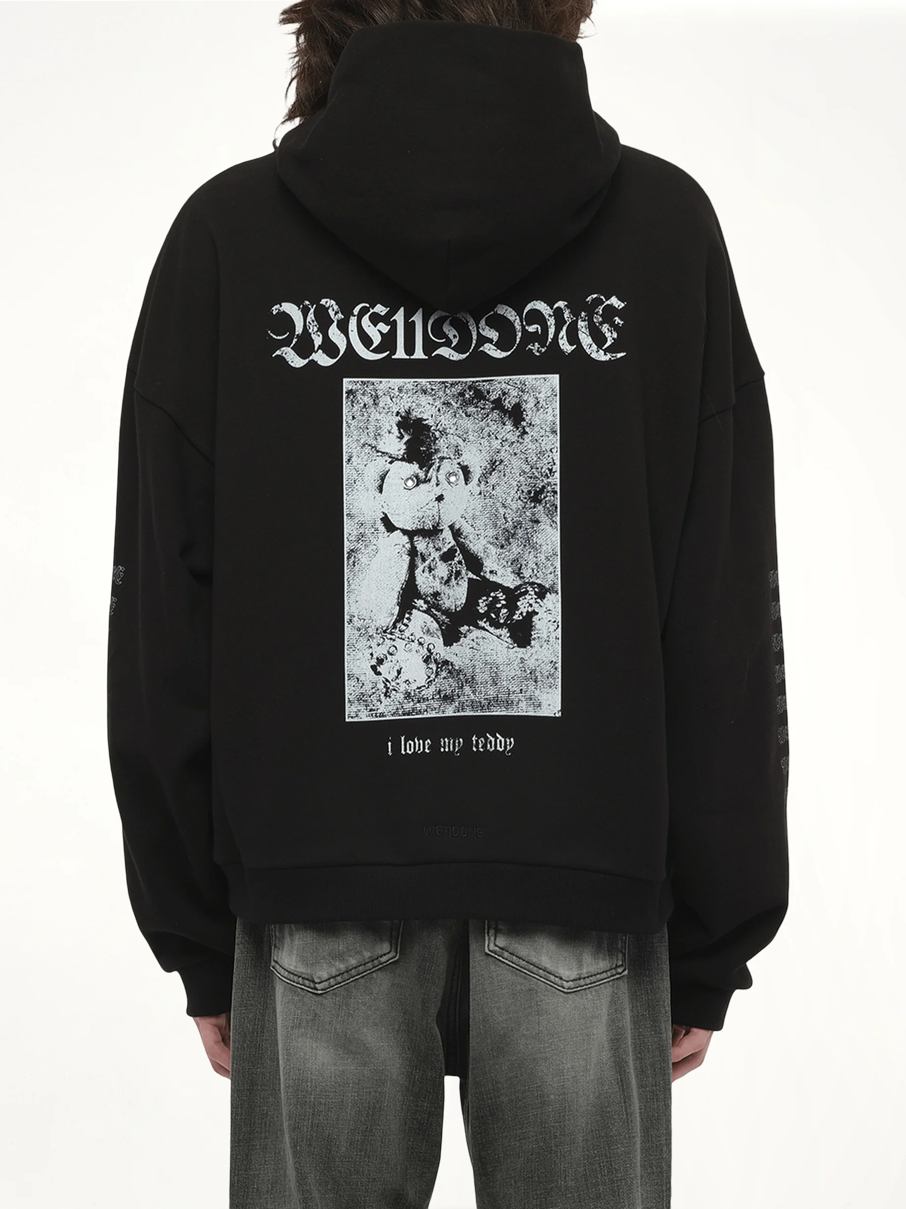 Punk Teddy Hoodie in Black - Image 6