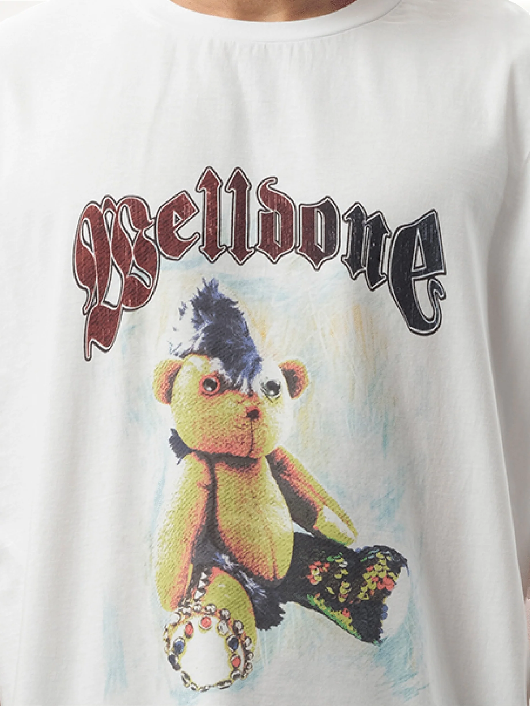 Punk Teddy T-Shirt in White - Image 3