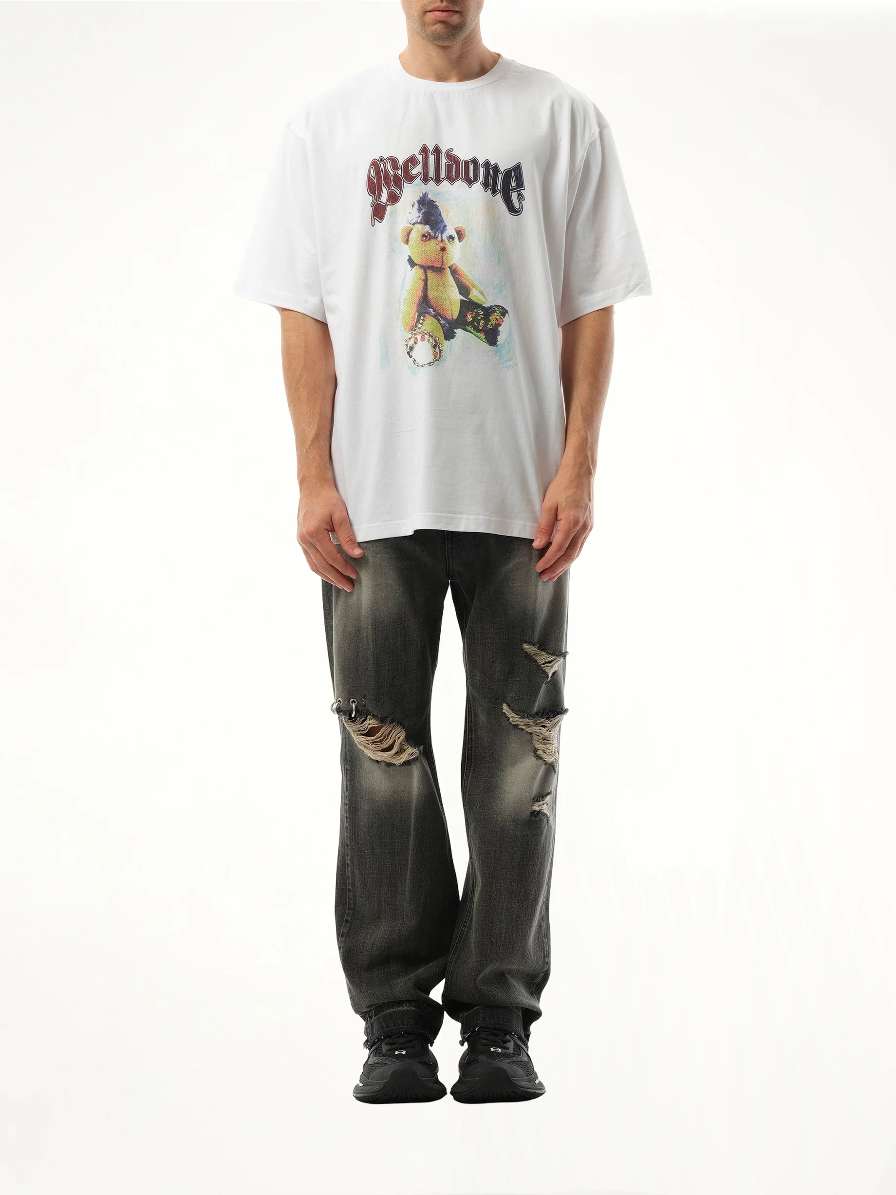 Punk Teddy T-Shirt in White - Image 4