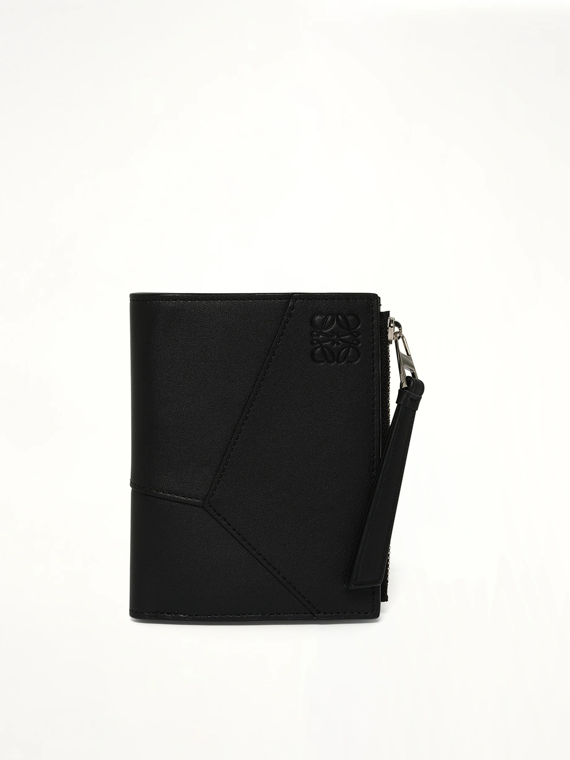 Puzzle Edge Slim Compact Wallet in Black