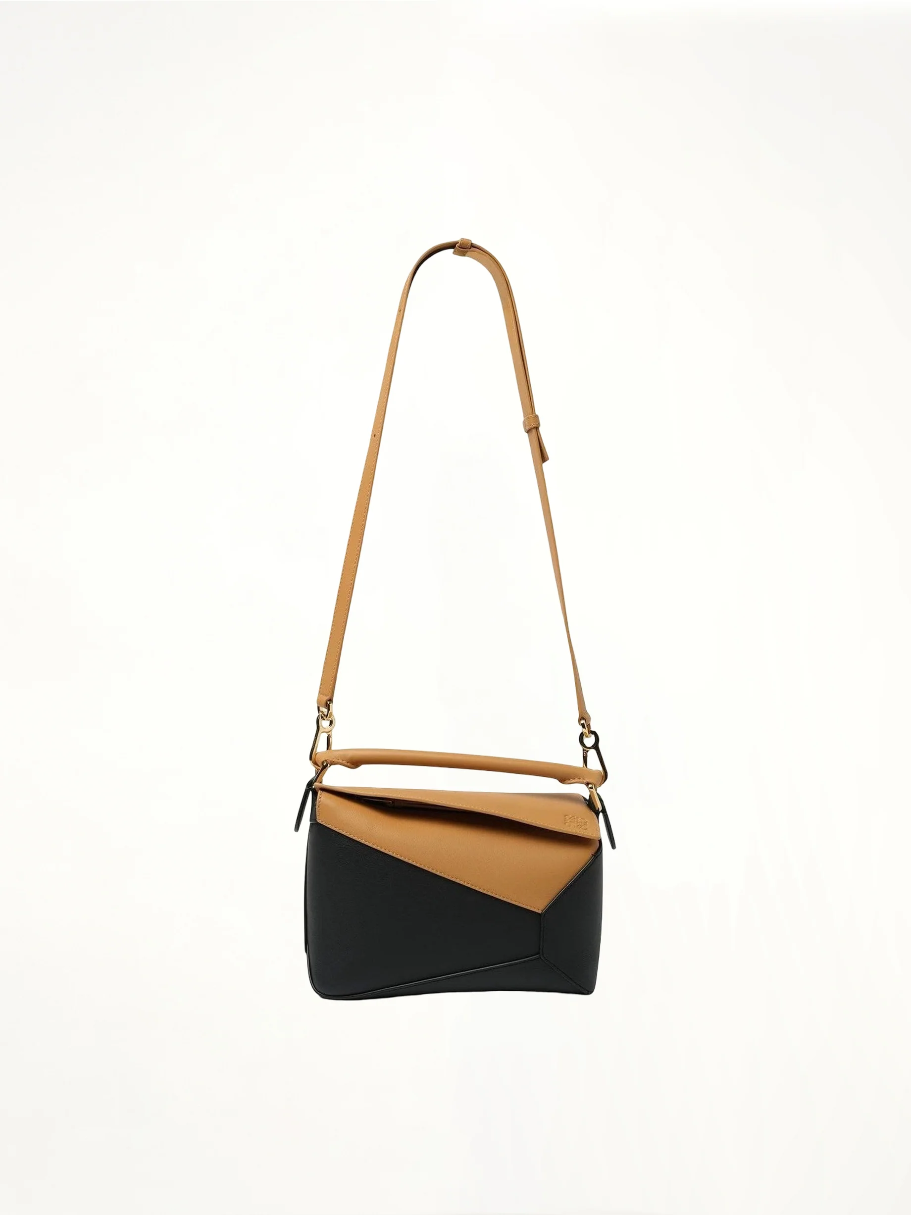 Puzzle Edge Small Bicolour Bag in Warm Desert/Black - Image 5