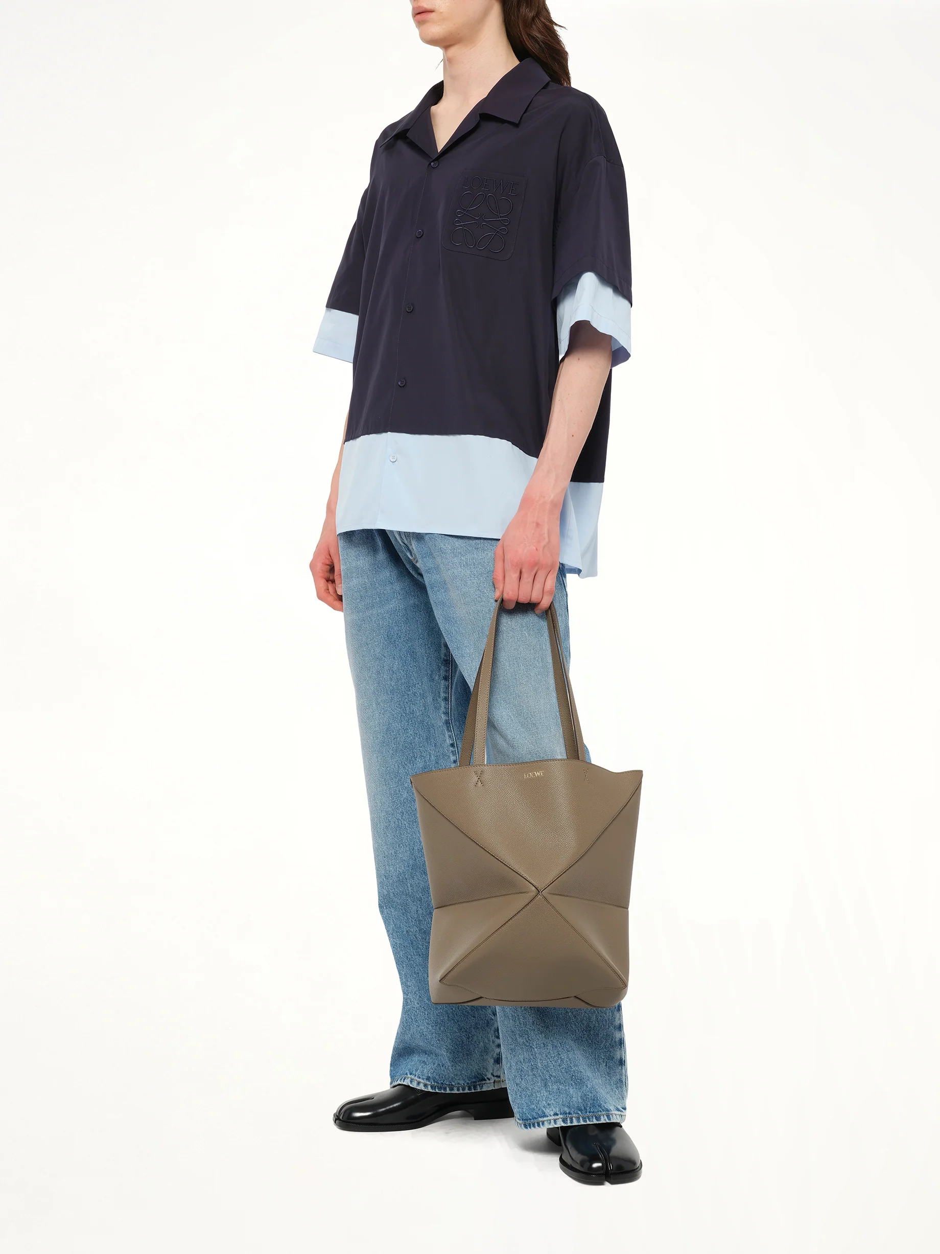 Puzzle Fold Tote Medium in Taupe - Image 4