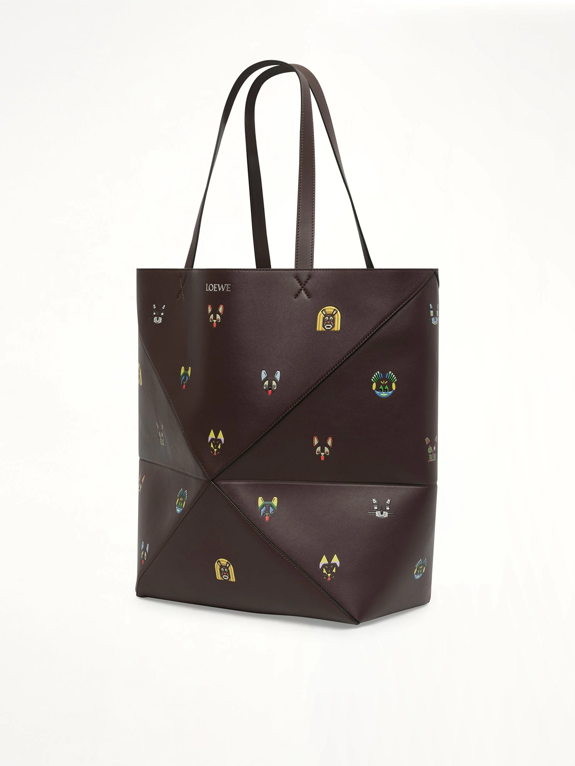 Puzzle Fold Tote XL Allover Cats in Brown - Image 2