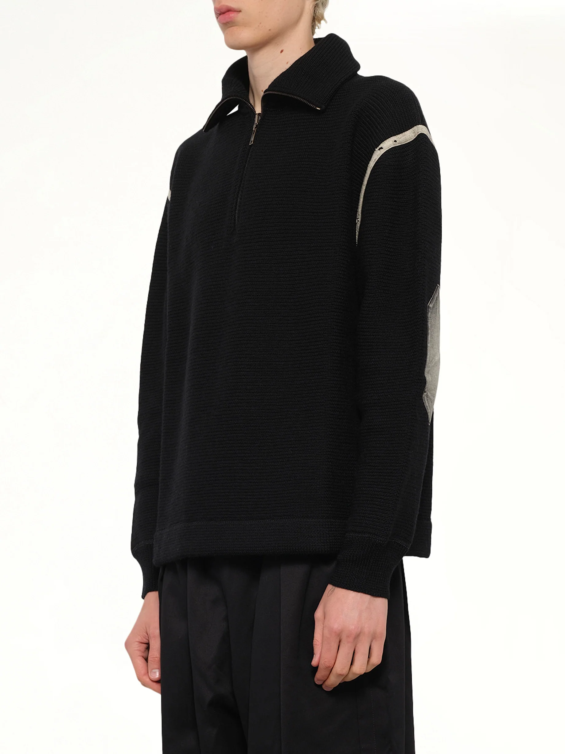 Quarter Zip Sweater in Black - Image 3