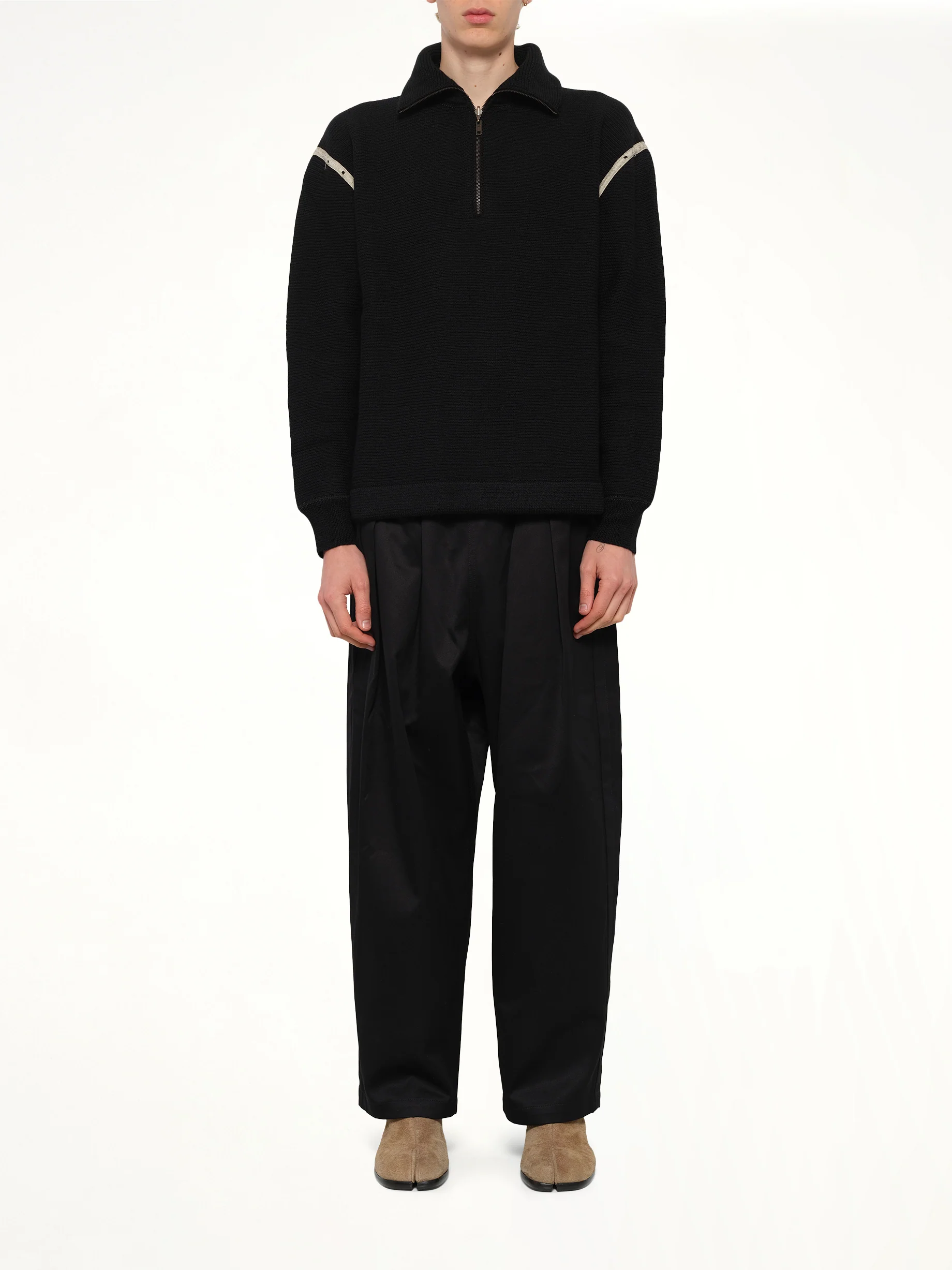 Quarter Zip Sweater in Black - Image 7