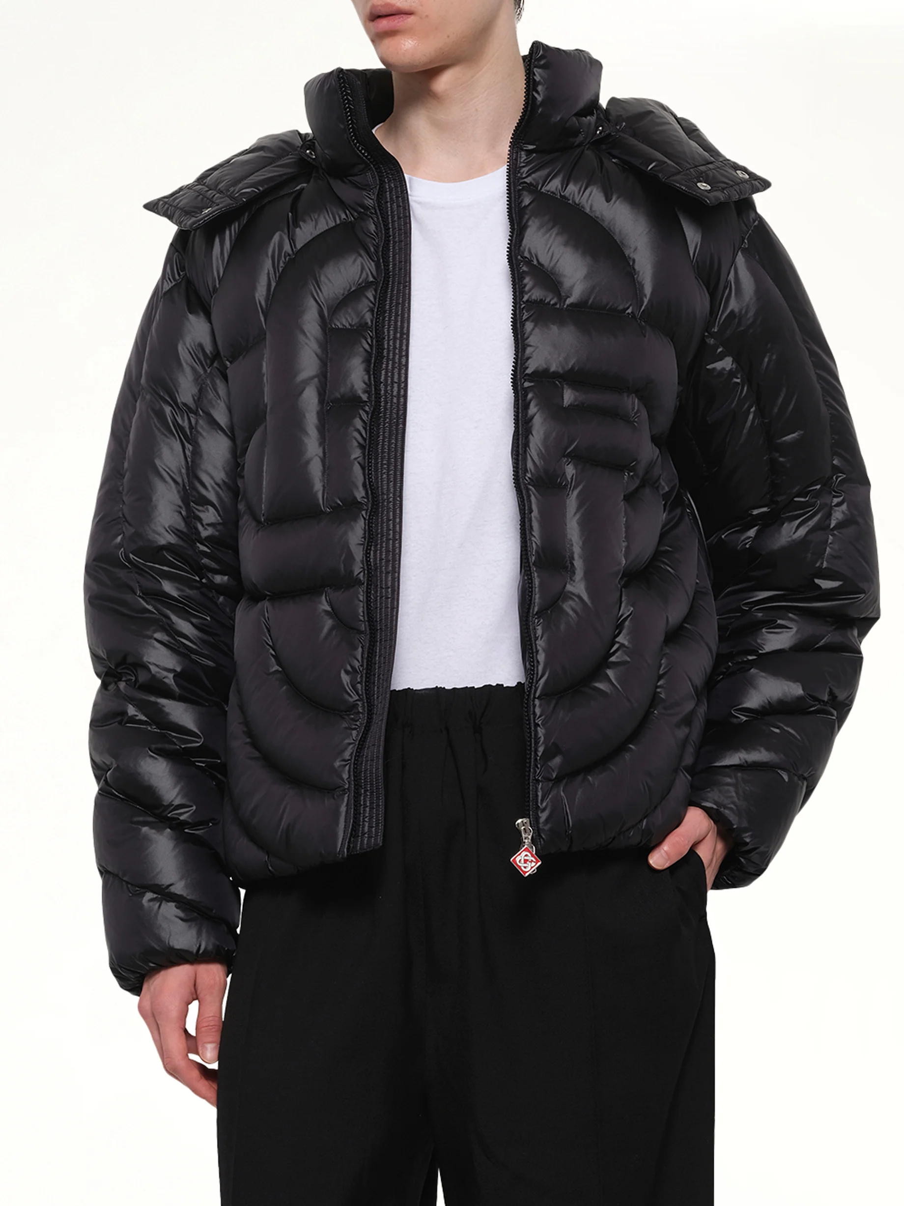 Quilted Puffer Jacket in Black - Image 6