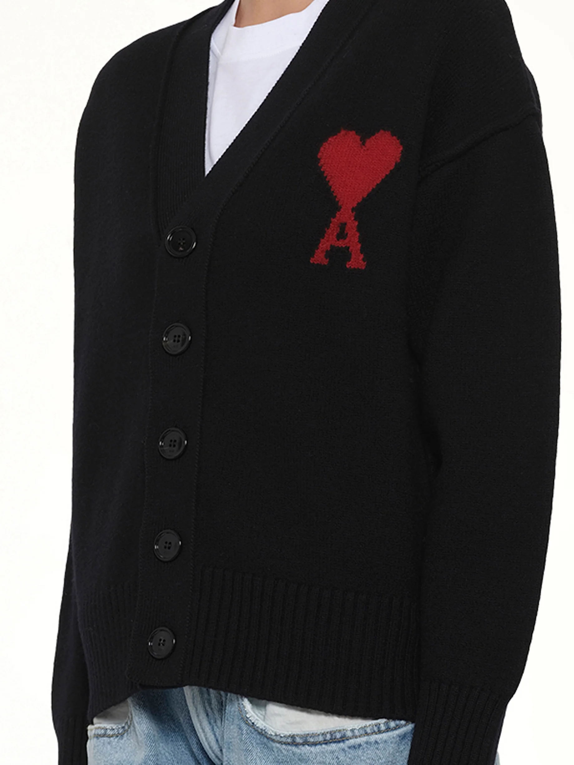 Red Ami De Coeur Cardigan in Black - Image 12