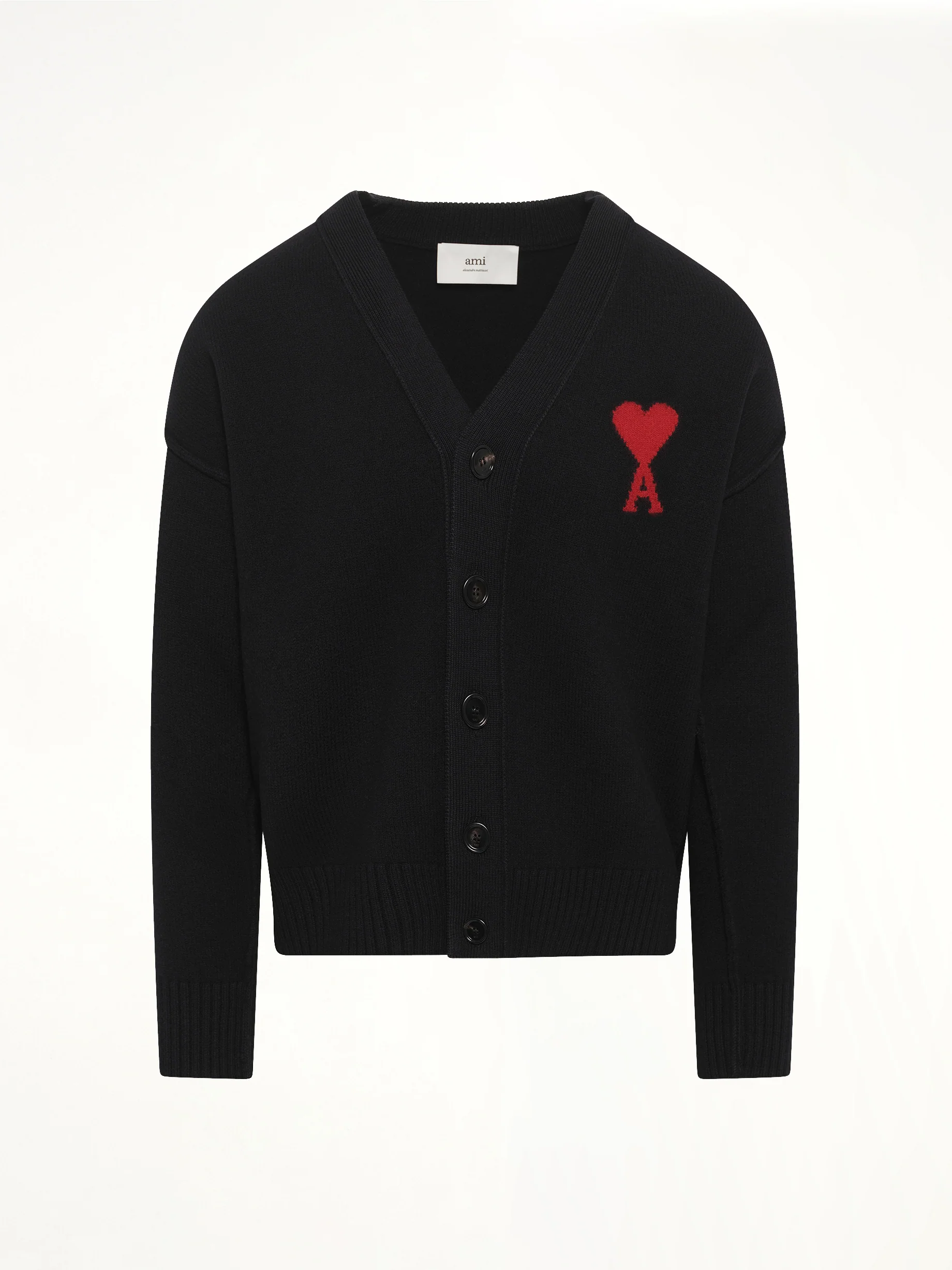 Red Ami De Coeur Cardigan in Black - Image 2