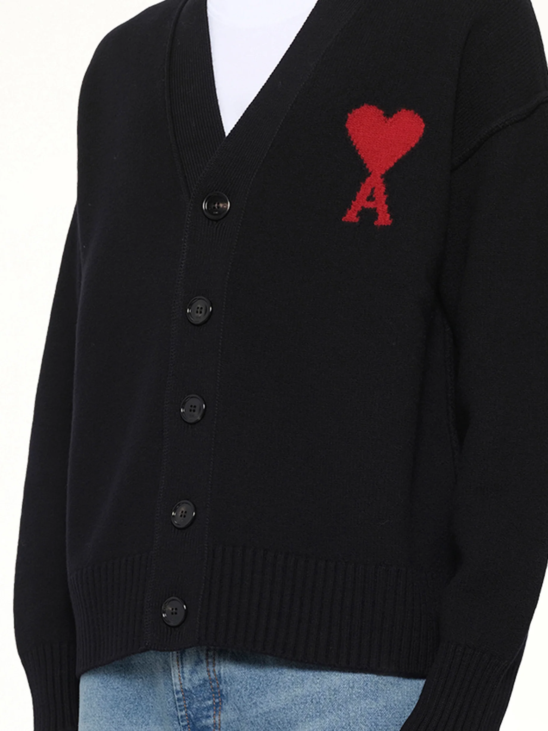 Red Ami De Coeur Cardigan in Black - Image 6