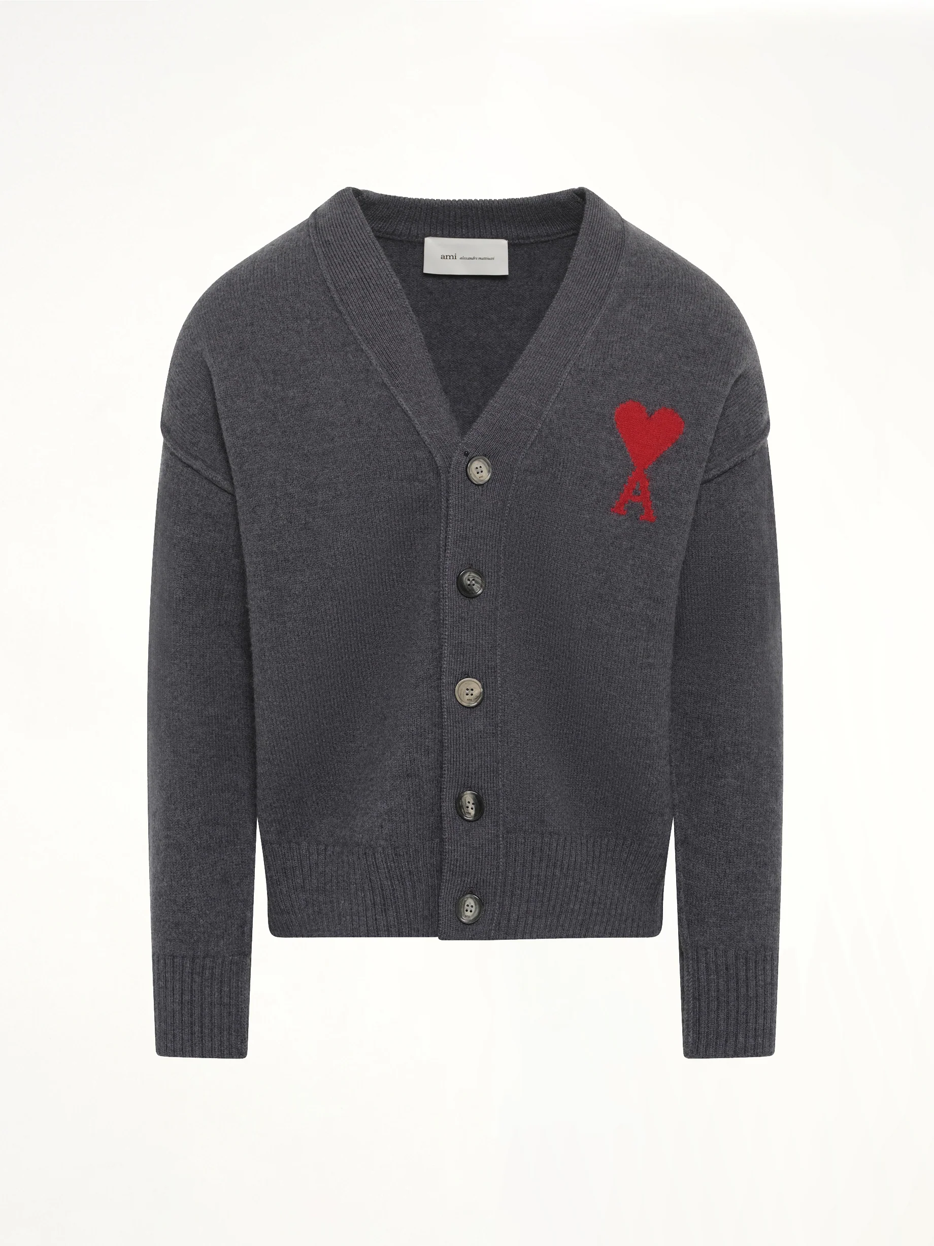 Red Ami De Coeur Cardigan in Grey - Image 2