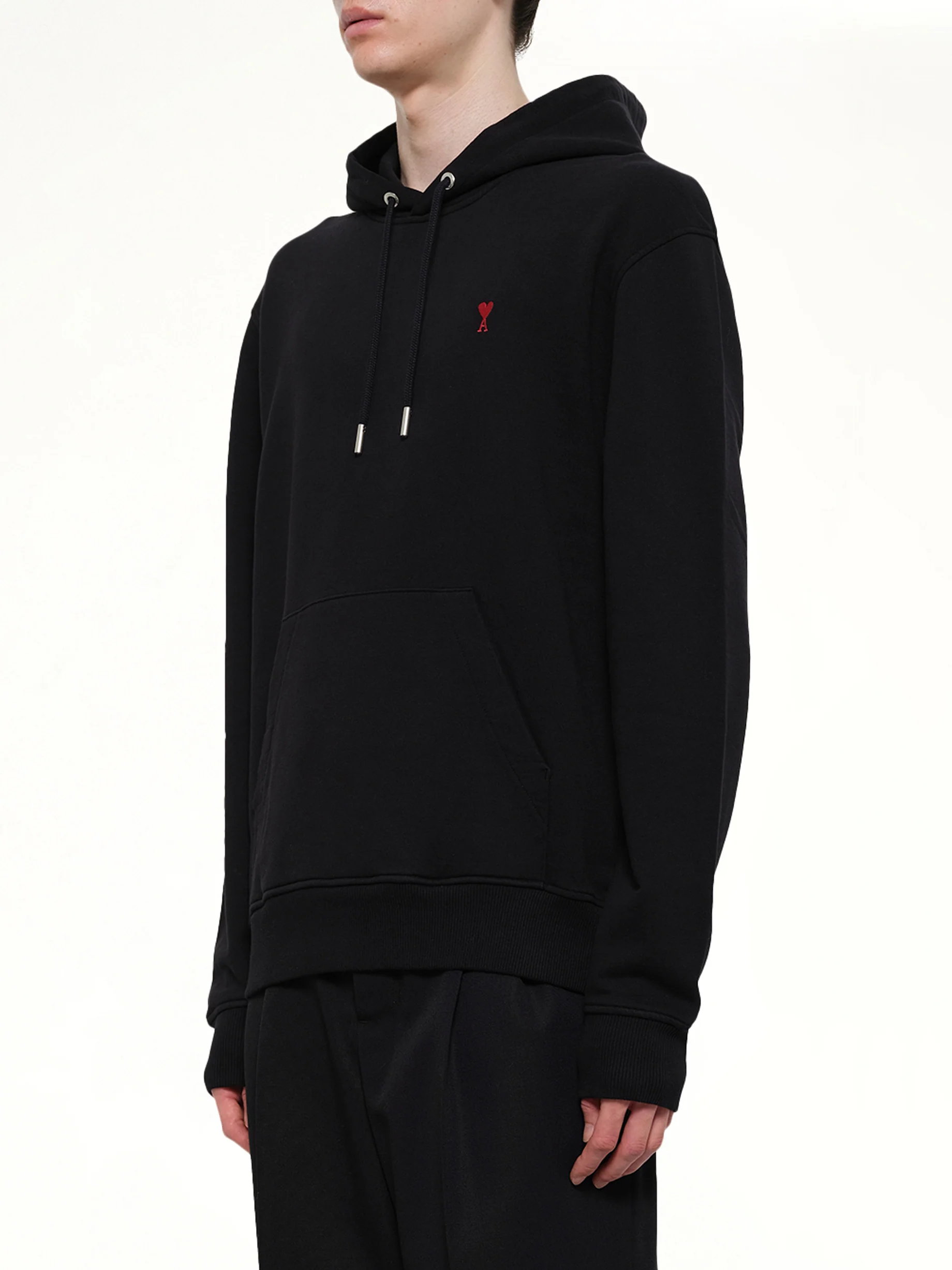 Red Ami De Coeur Hoodie in Black - Image 3