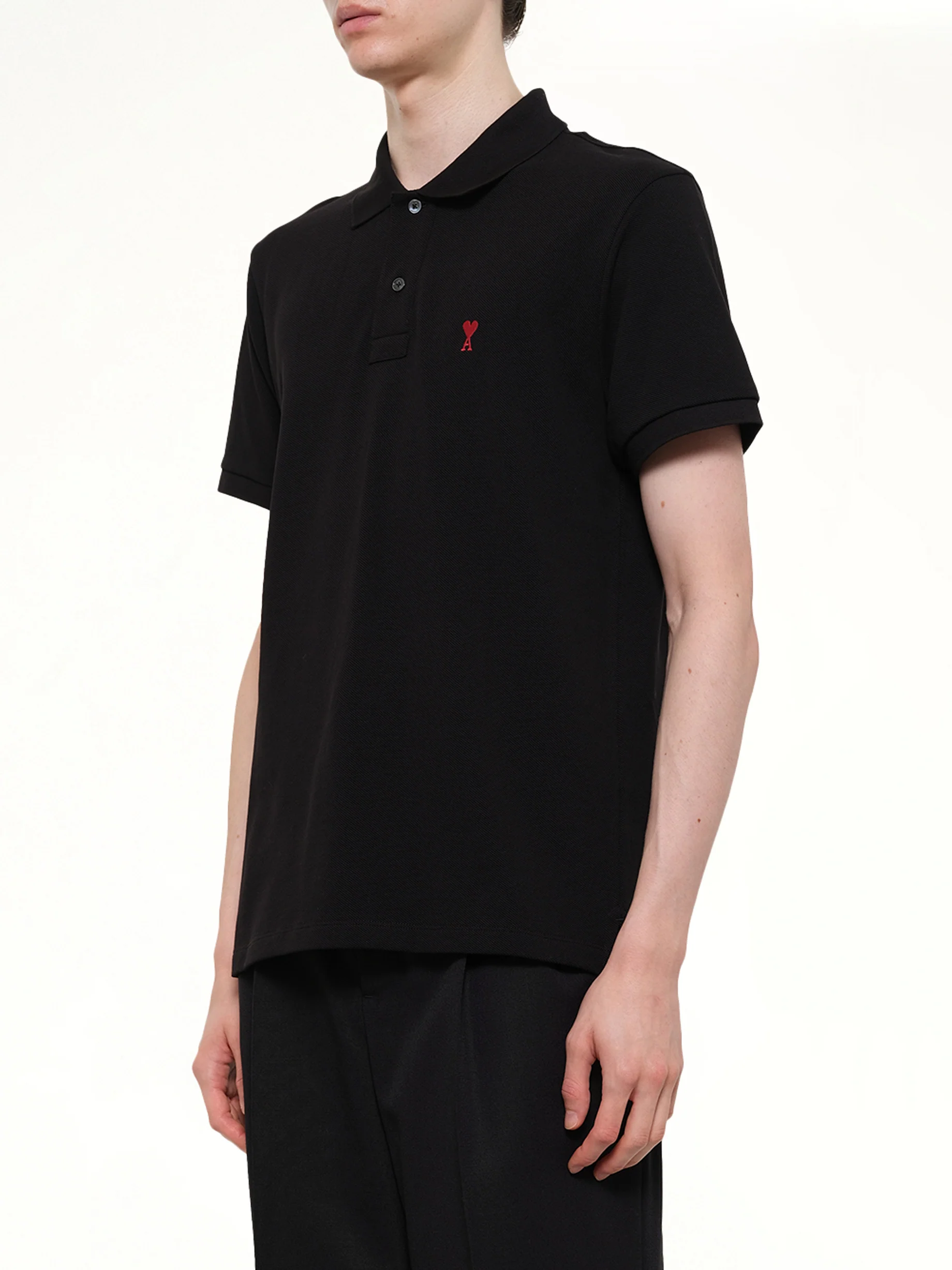 Red Ami De Coeur Polo in Black - Image 3