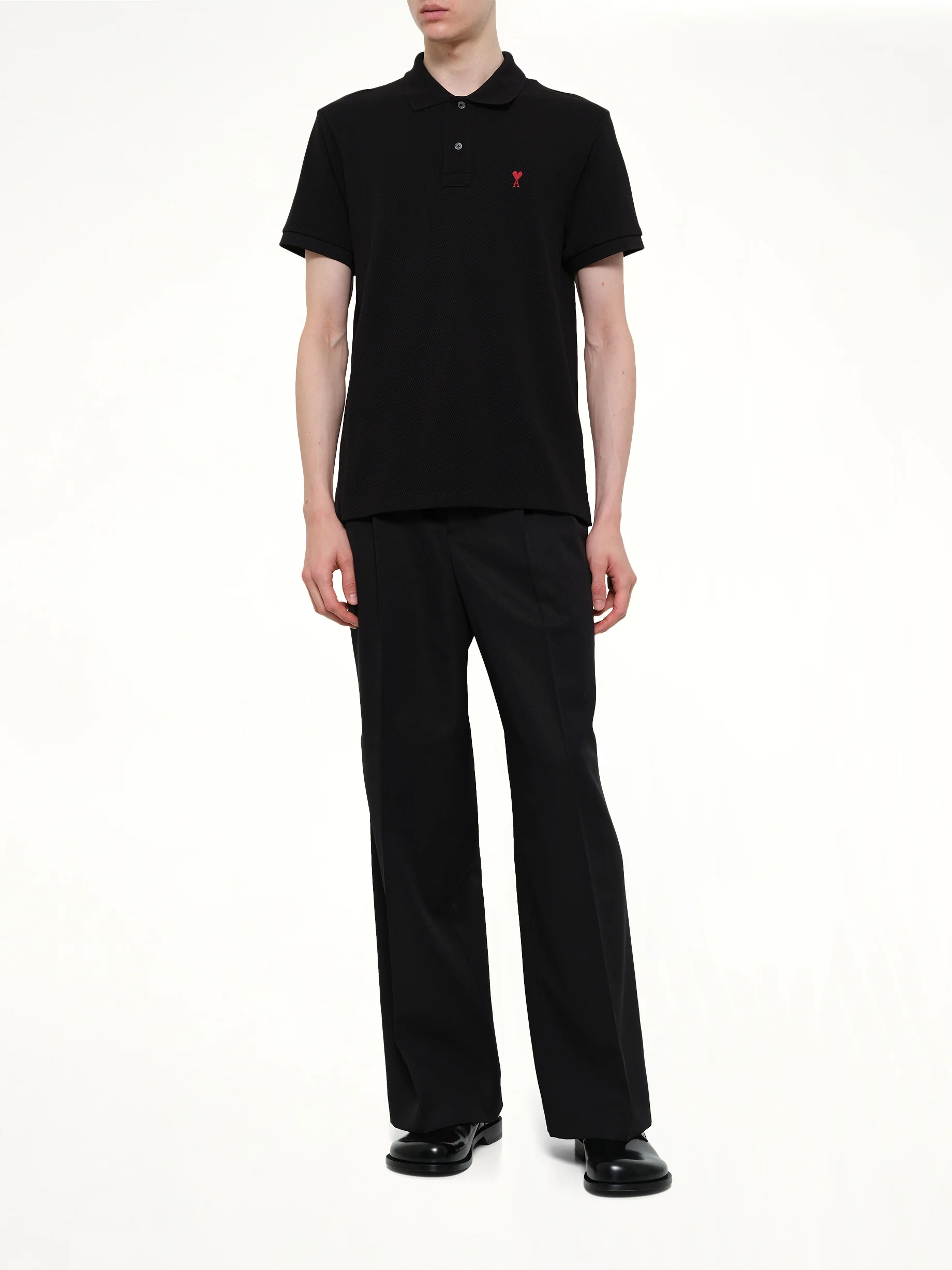 Red Ami De Coeur Polo in Black - Image 4
