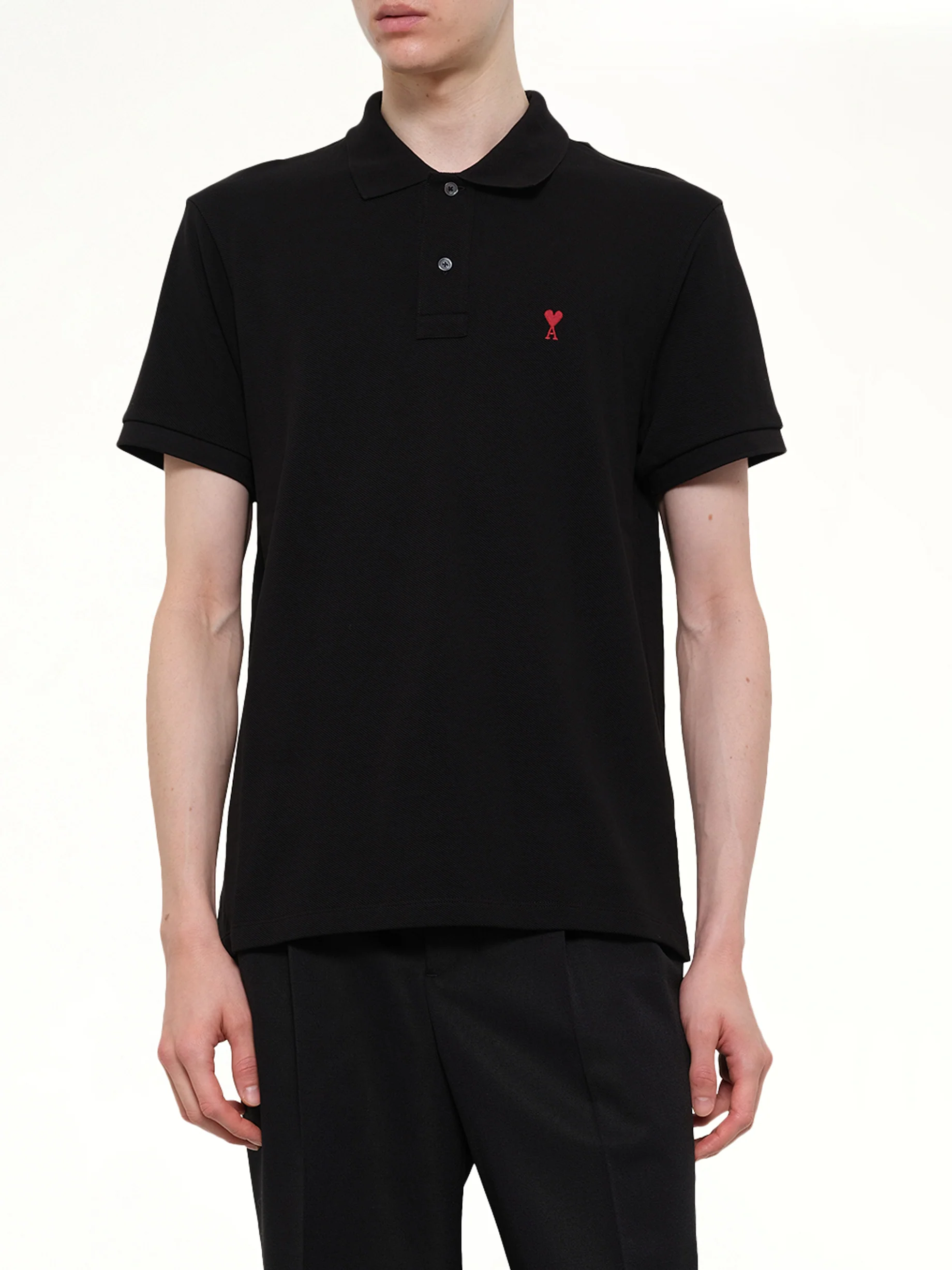 Red Ami De Coeur Polo in Black - Image 6