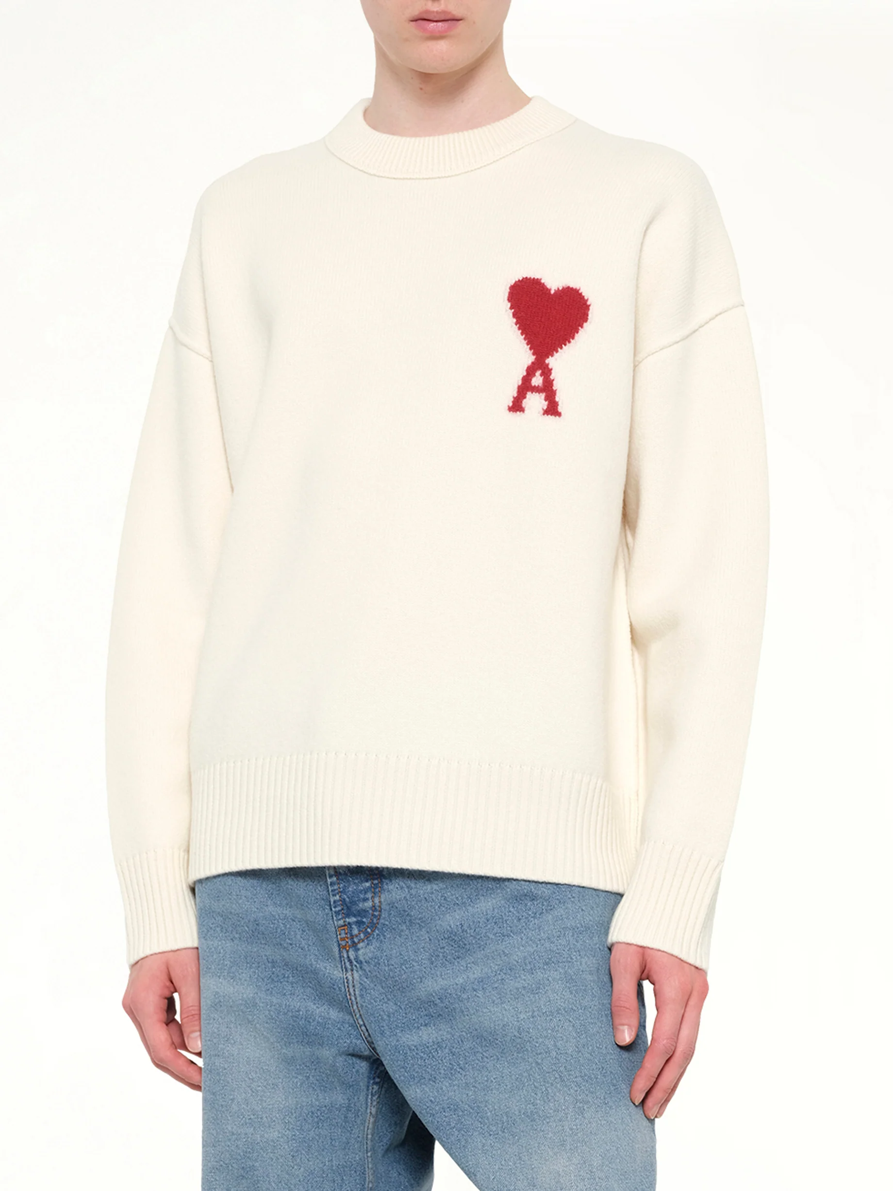 Red Ami De Coeur Sweater in Off White - Image 6