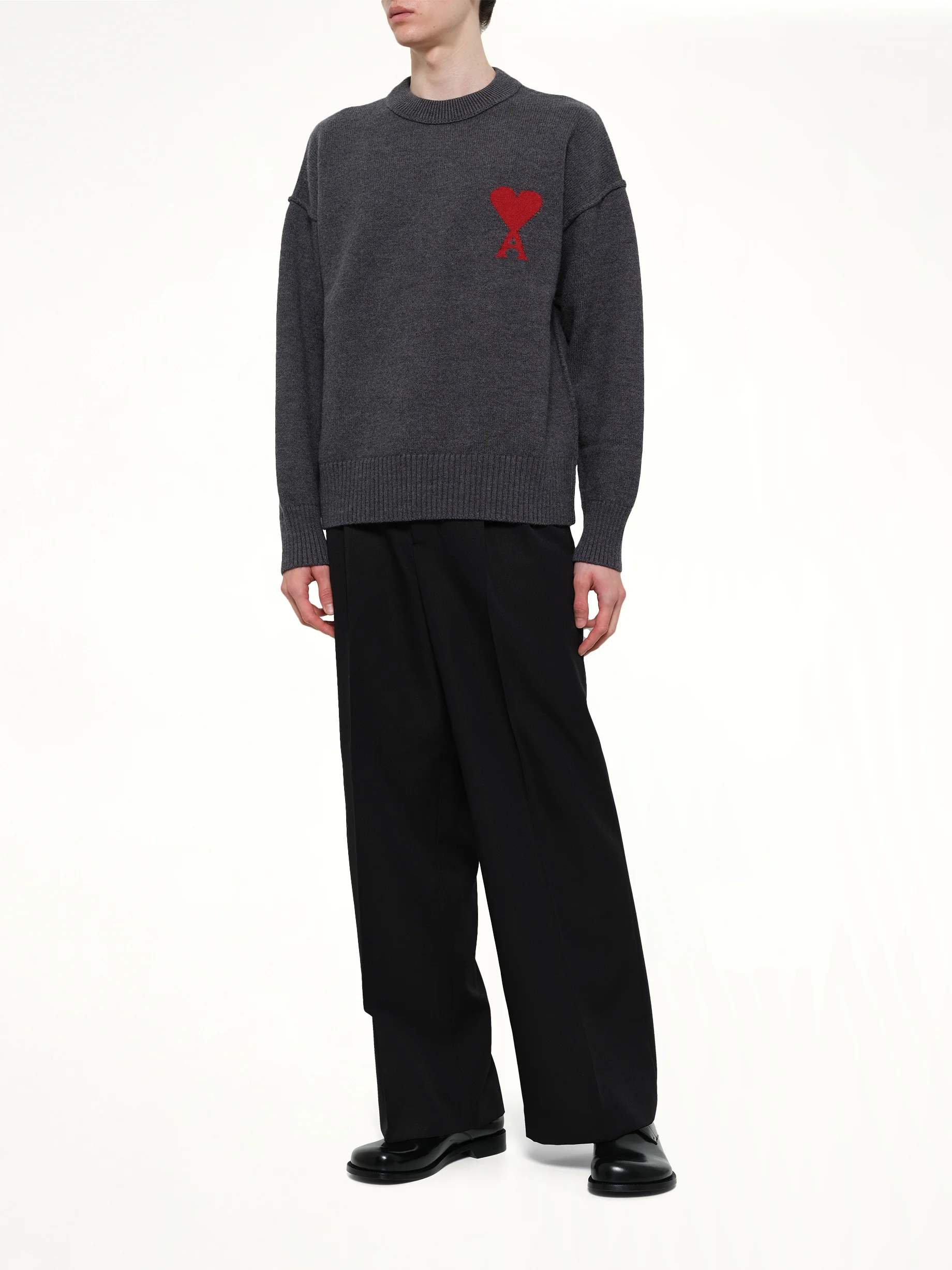 Red Ami De Coeur Sweater in Grey - Image 4