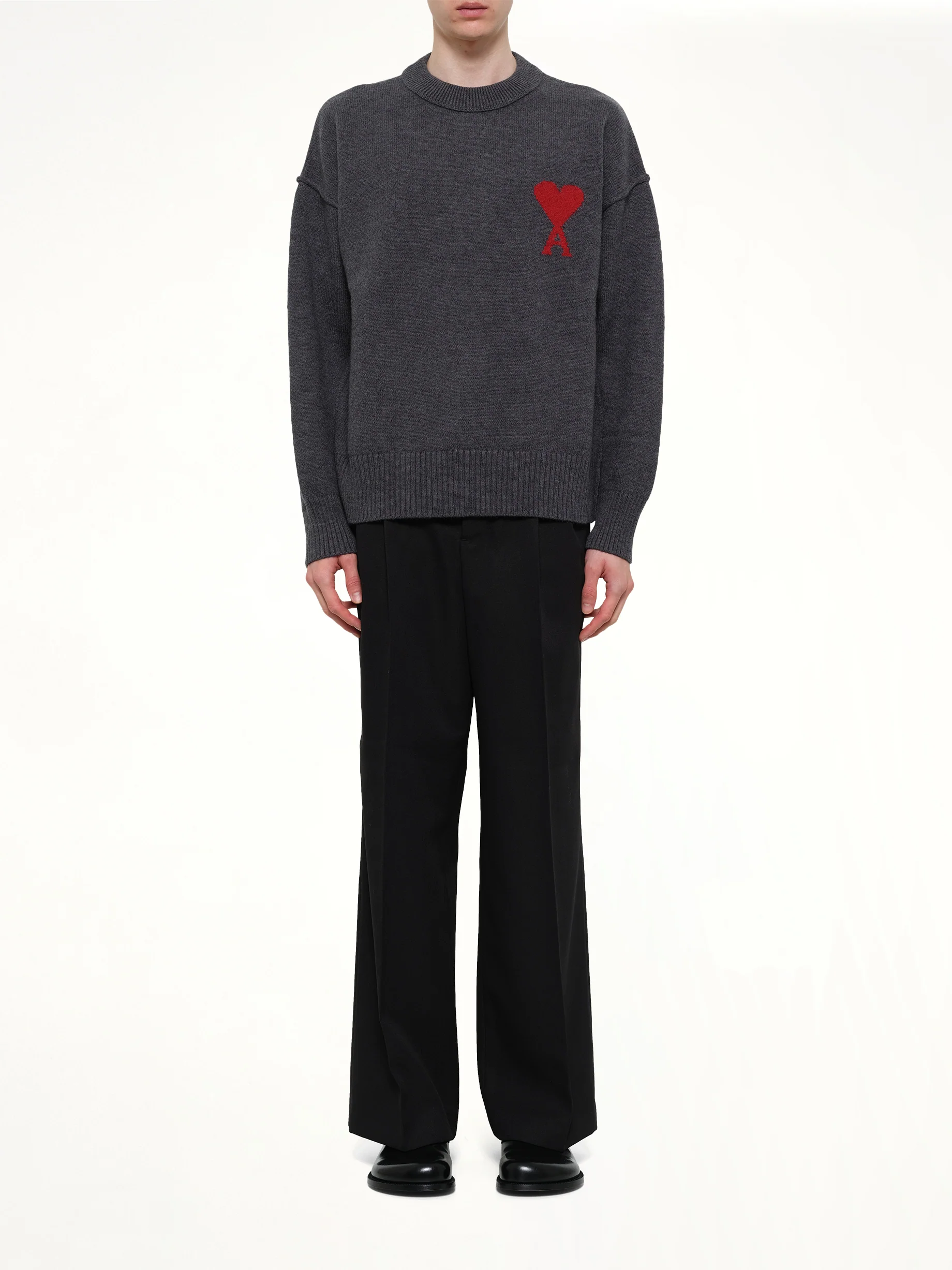 Red Ami De Coeur Sweater in Grey - Image 7