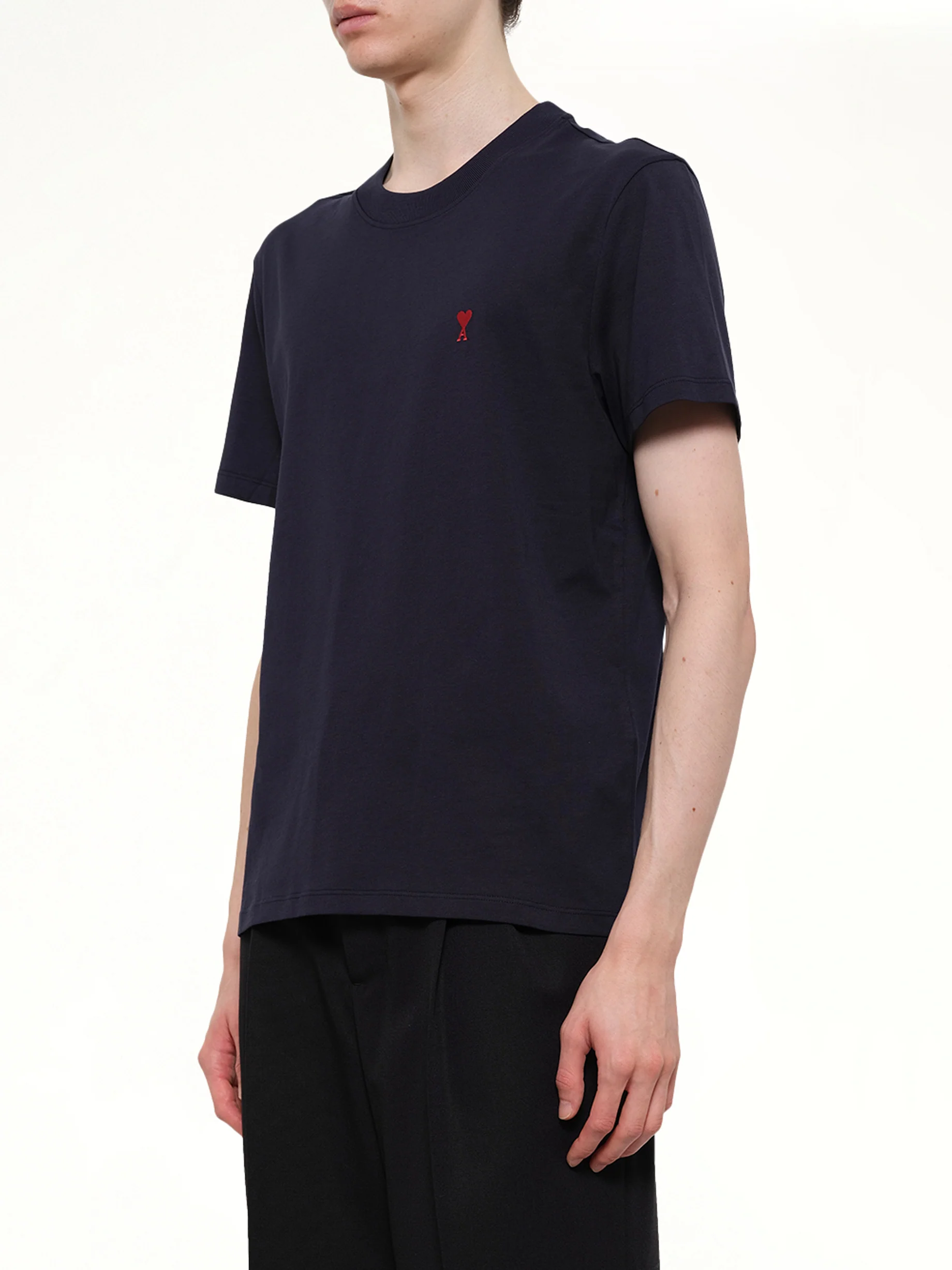 Red Ami De Coeur T-Shirt in Navy - Image 3