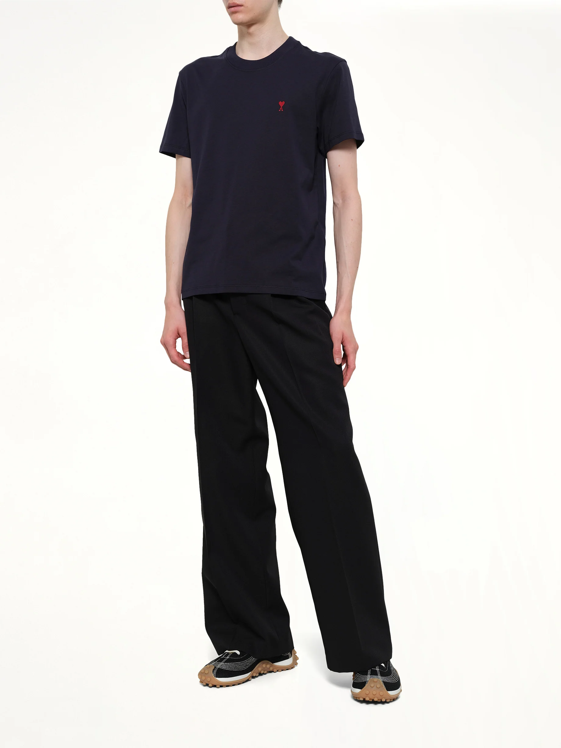 Red Ami De Coeur T-Shirt in Navy - Image 4
