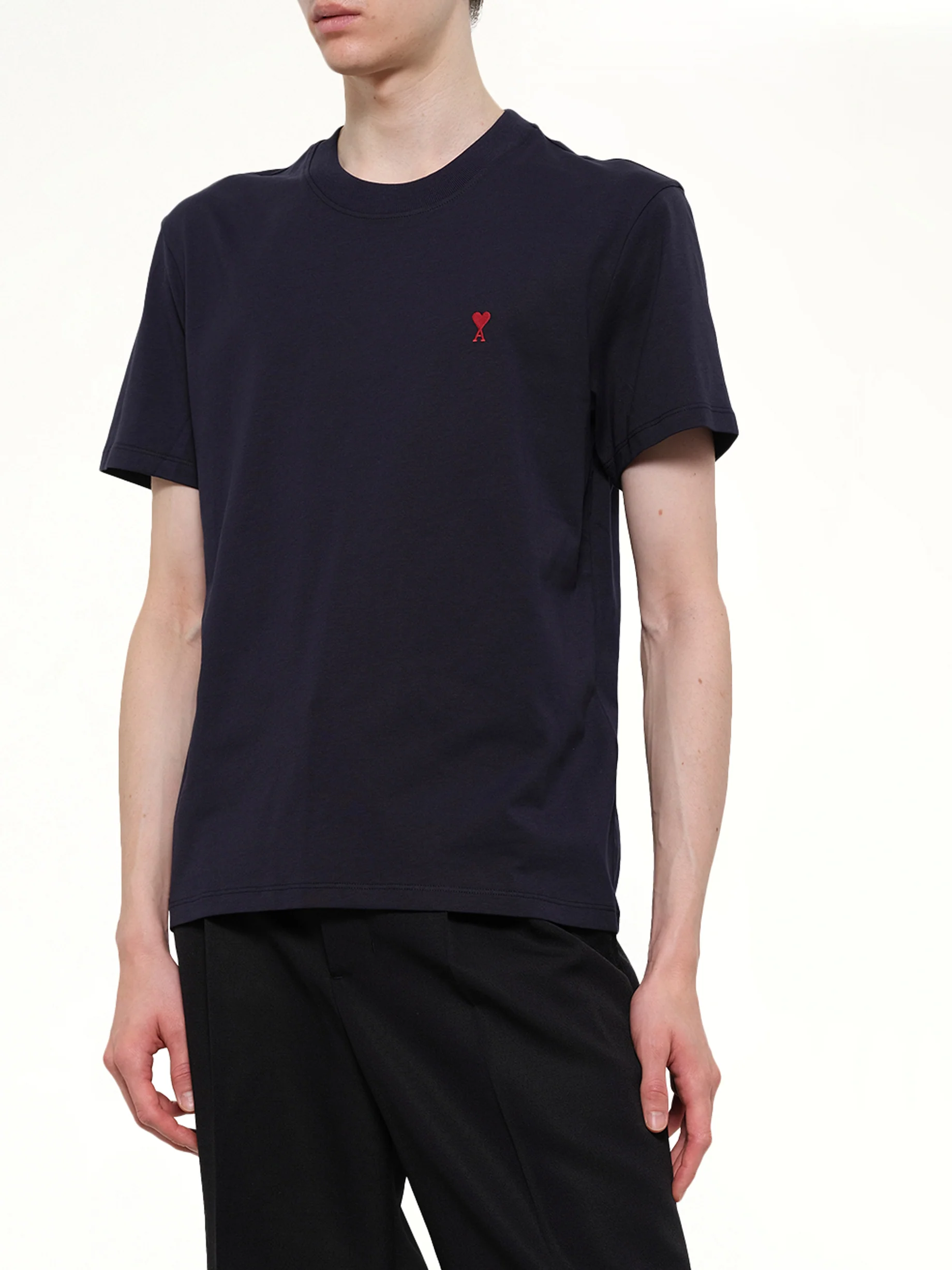 Red Ami De Coeur T-Shirt in Navy - Image 6