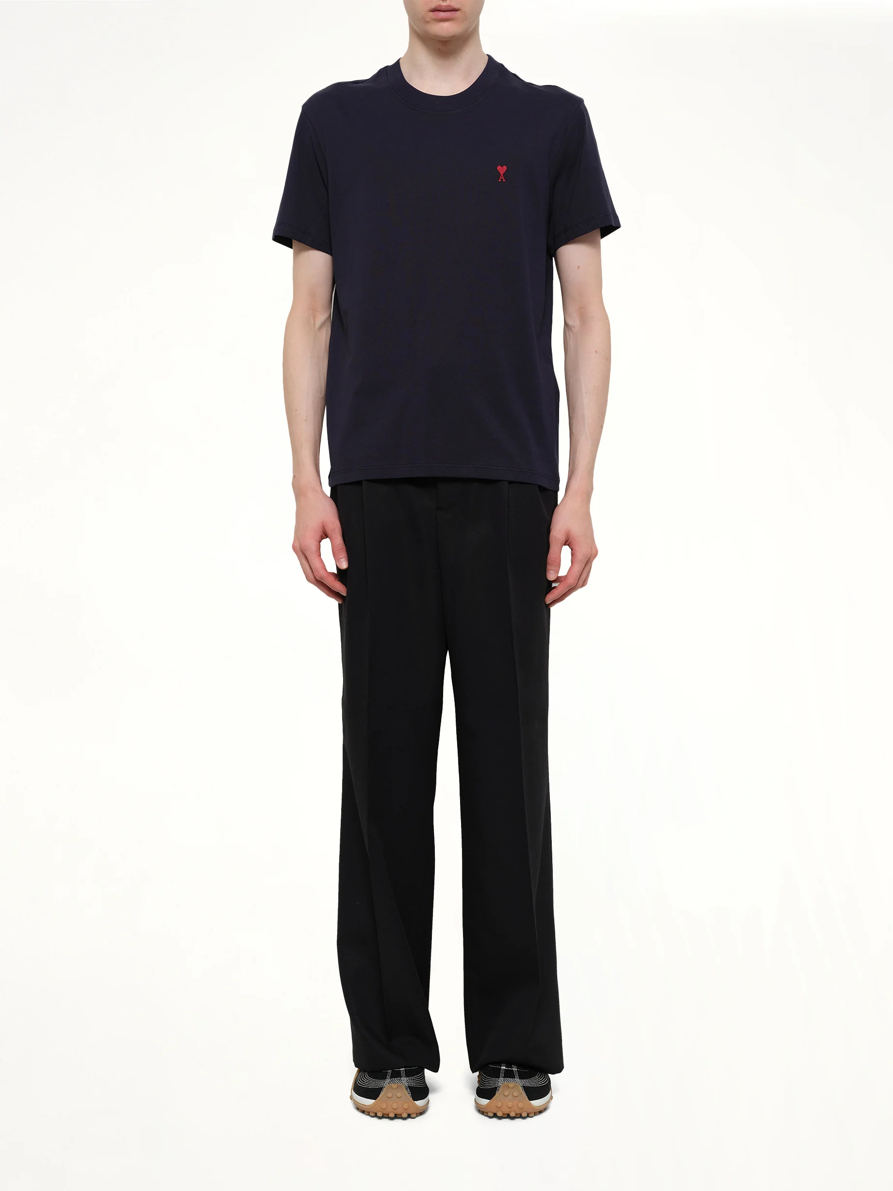 Red Ami De Coeur T-Shirt in Navy - Image 7